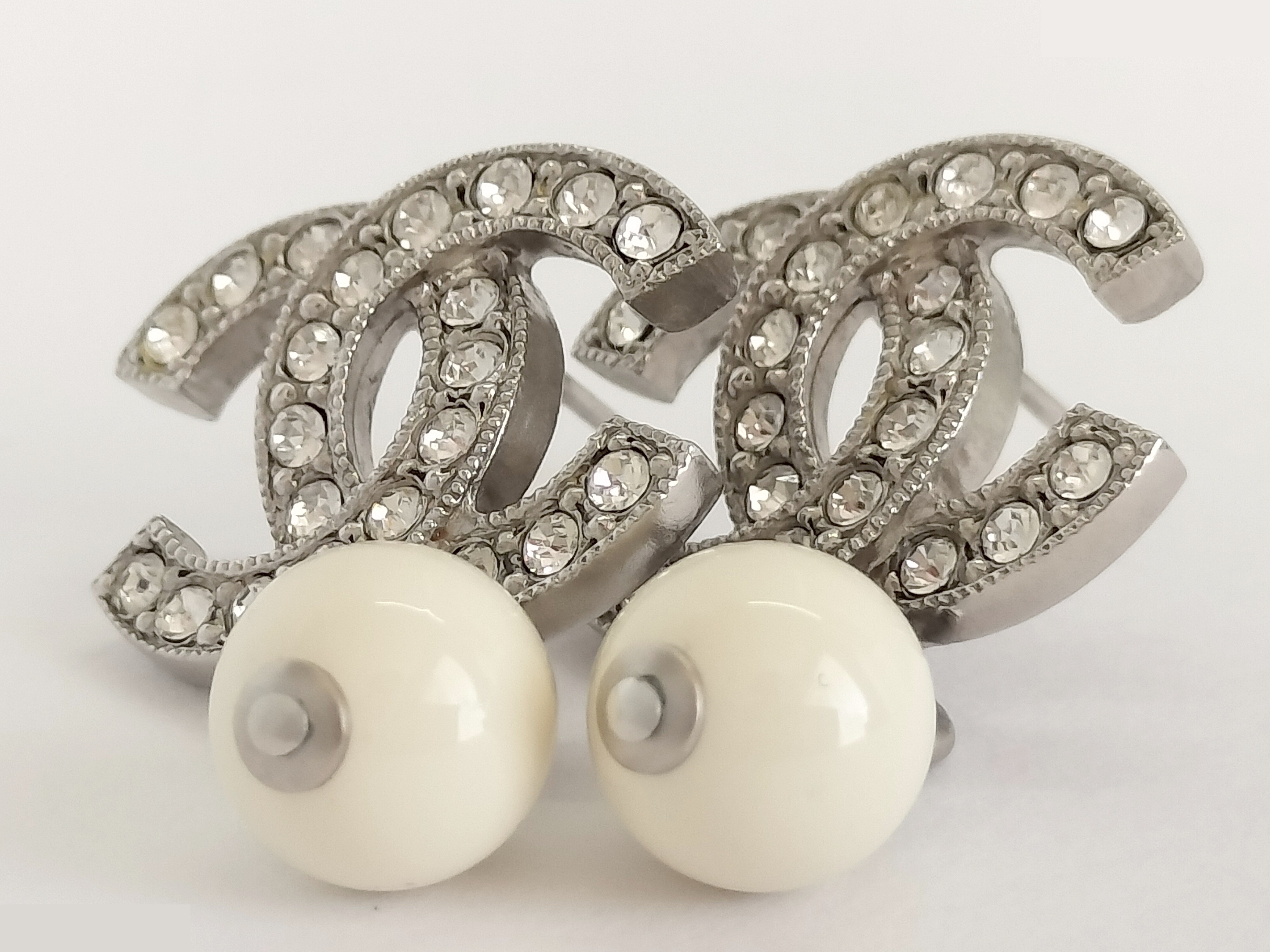 Coco Rhinestone Silver Earrings — view 7