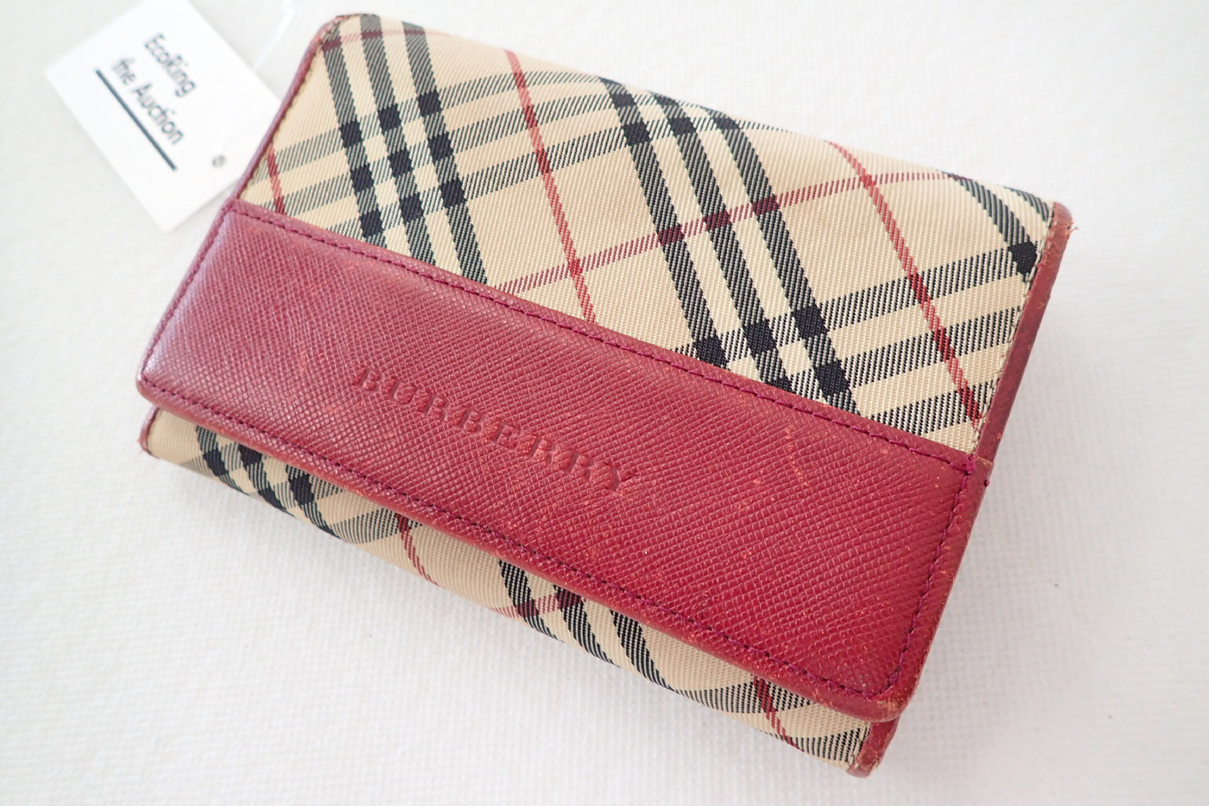 Check Pattern x Leather Bi-fold Wallet — view 2