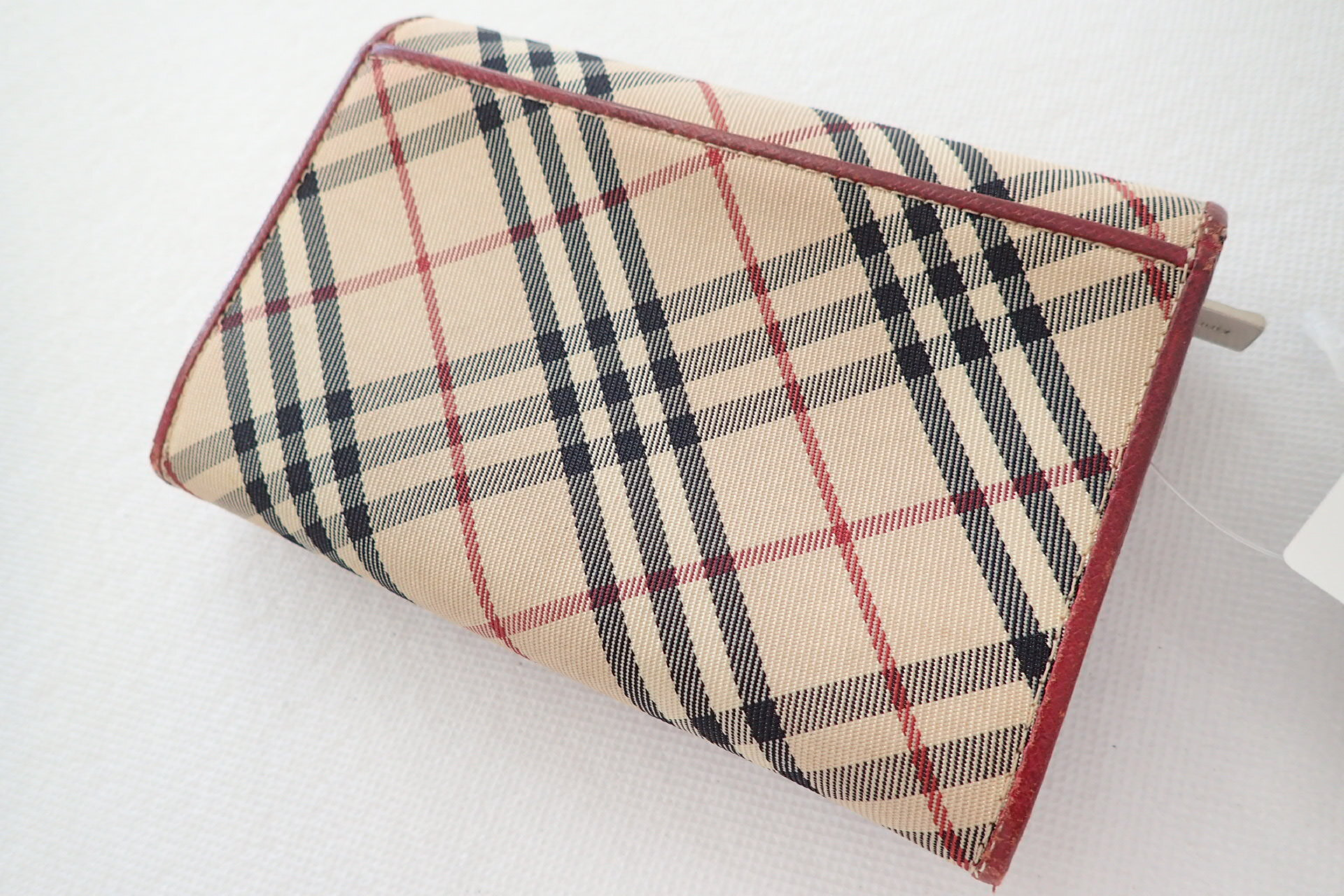 Check Pattern x Leather Bi-fold Wallet — view 3