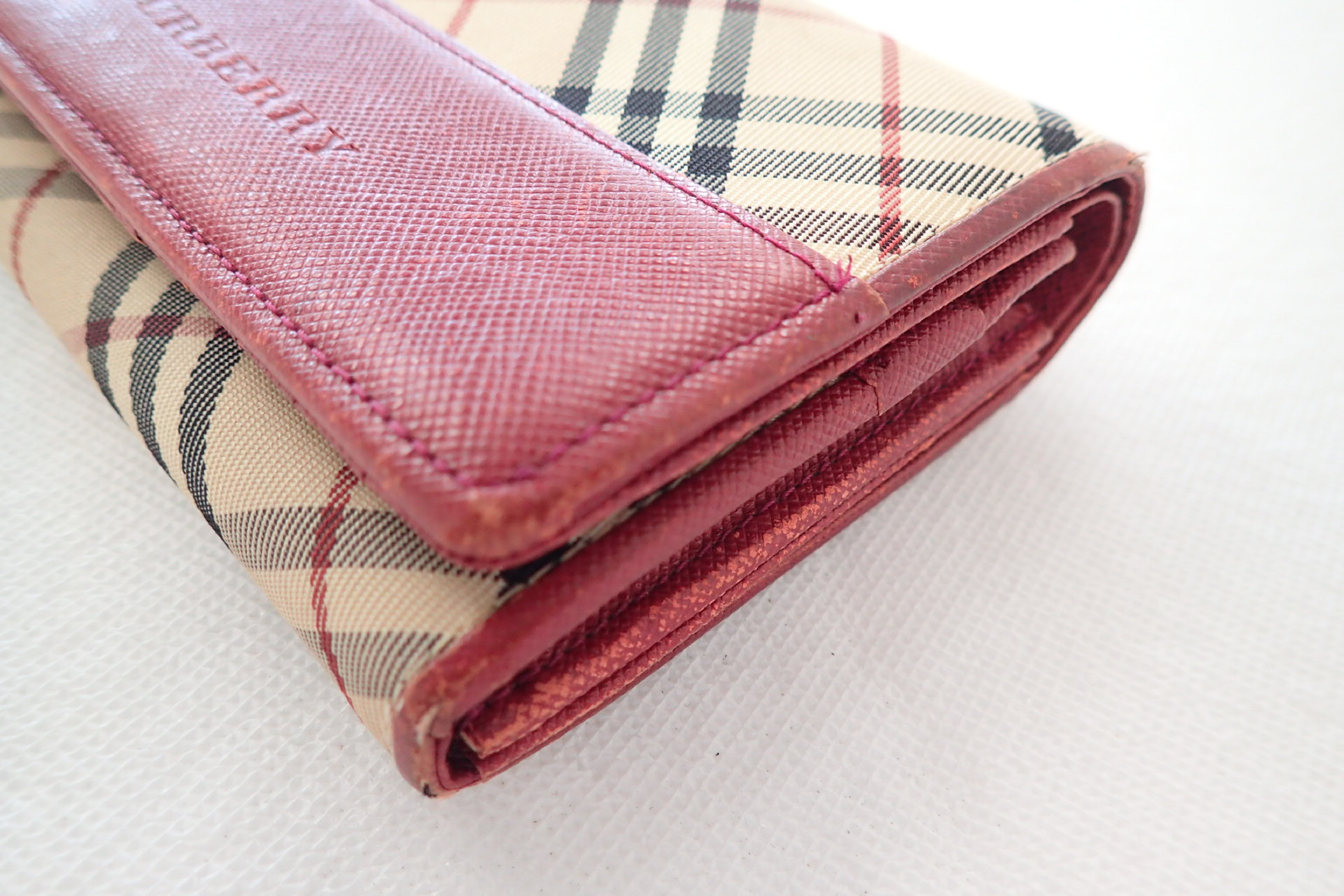 Check Pattern x Leather Bi-fold Wallet — view 4