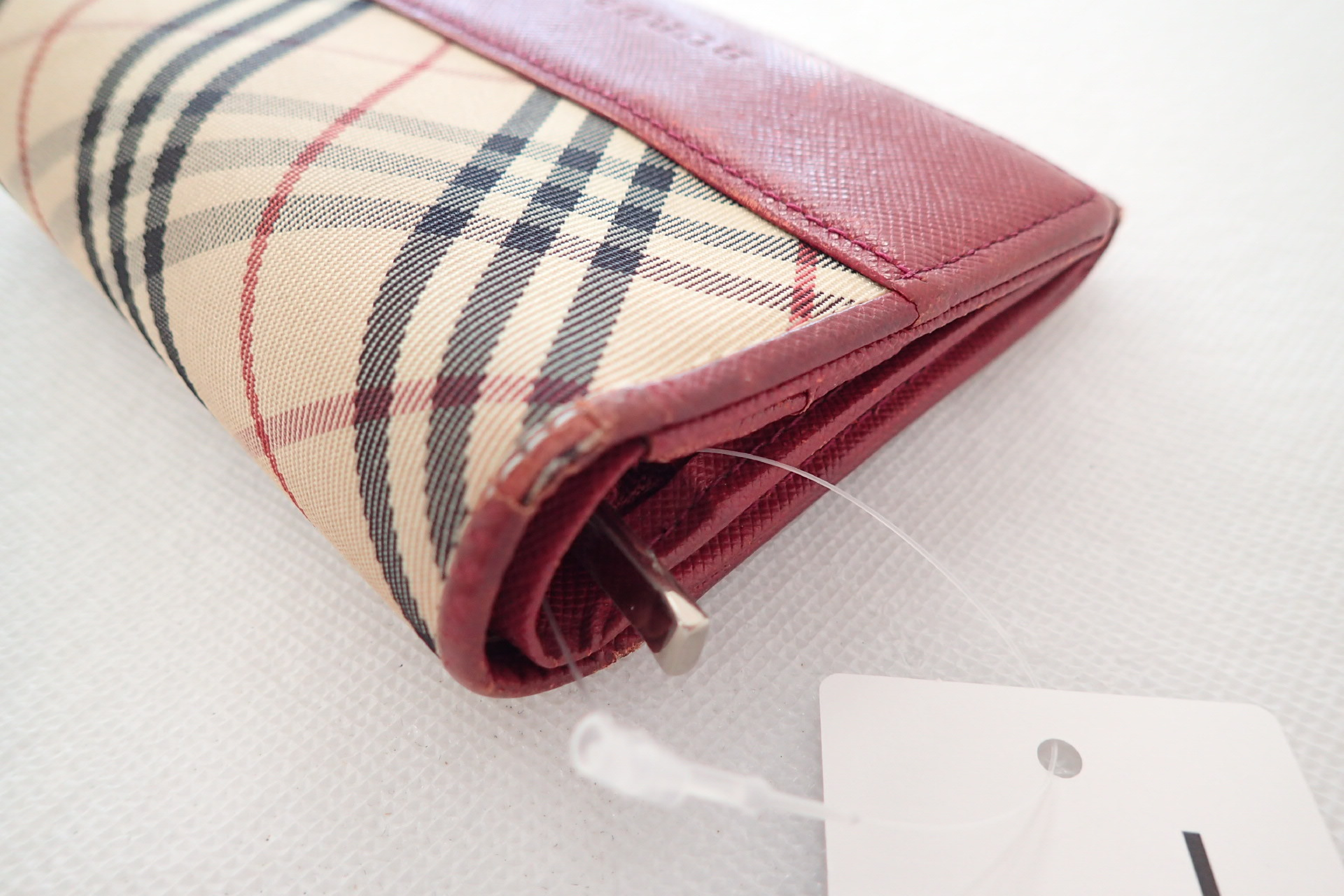 Check Pattern x Leather Bi-fold Wallet — view 5