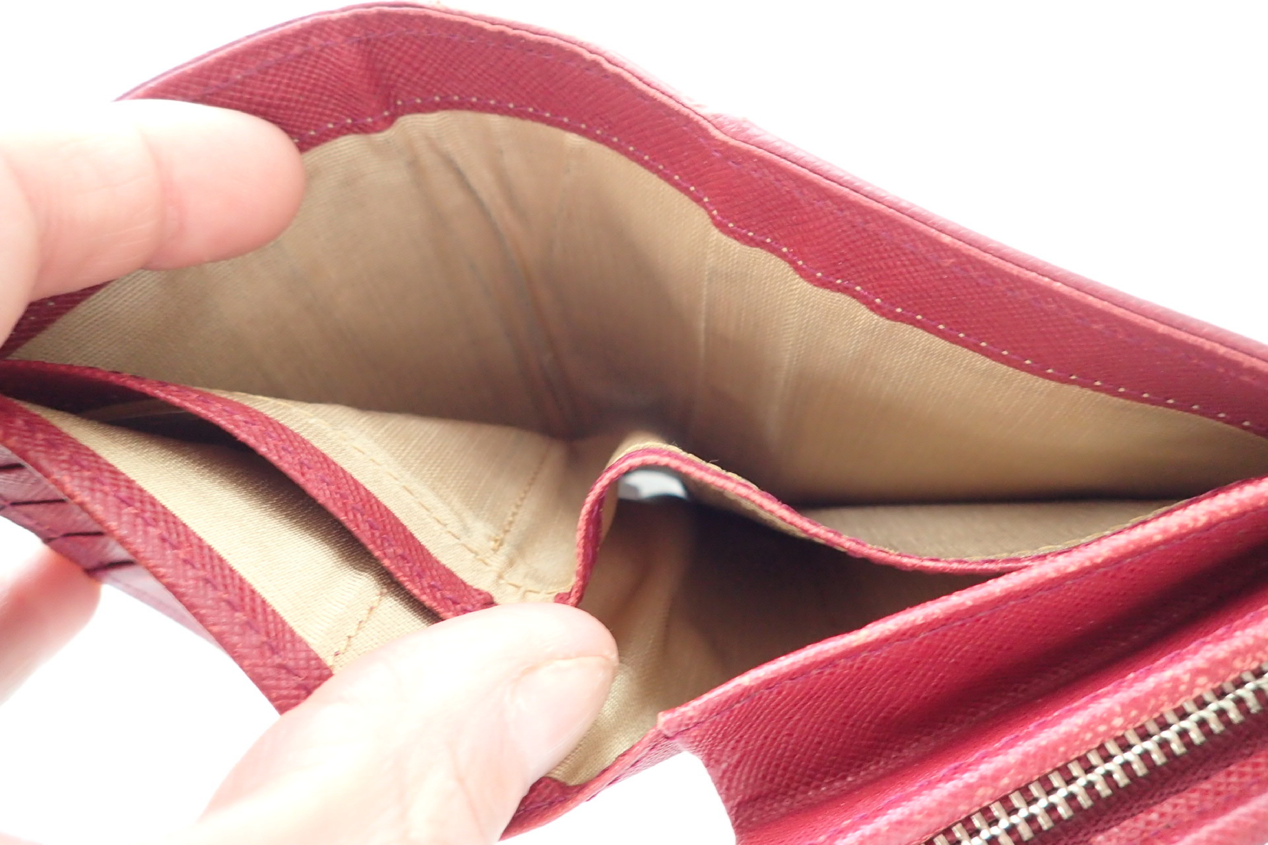 Check Pattern x Leather Bi-fold Wallet — view 7