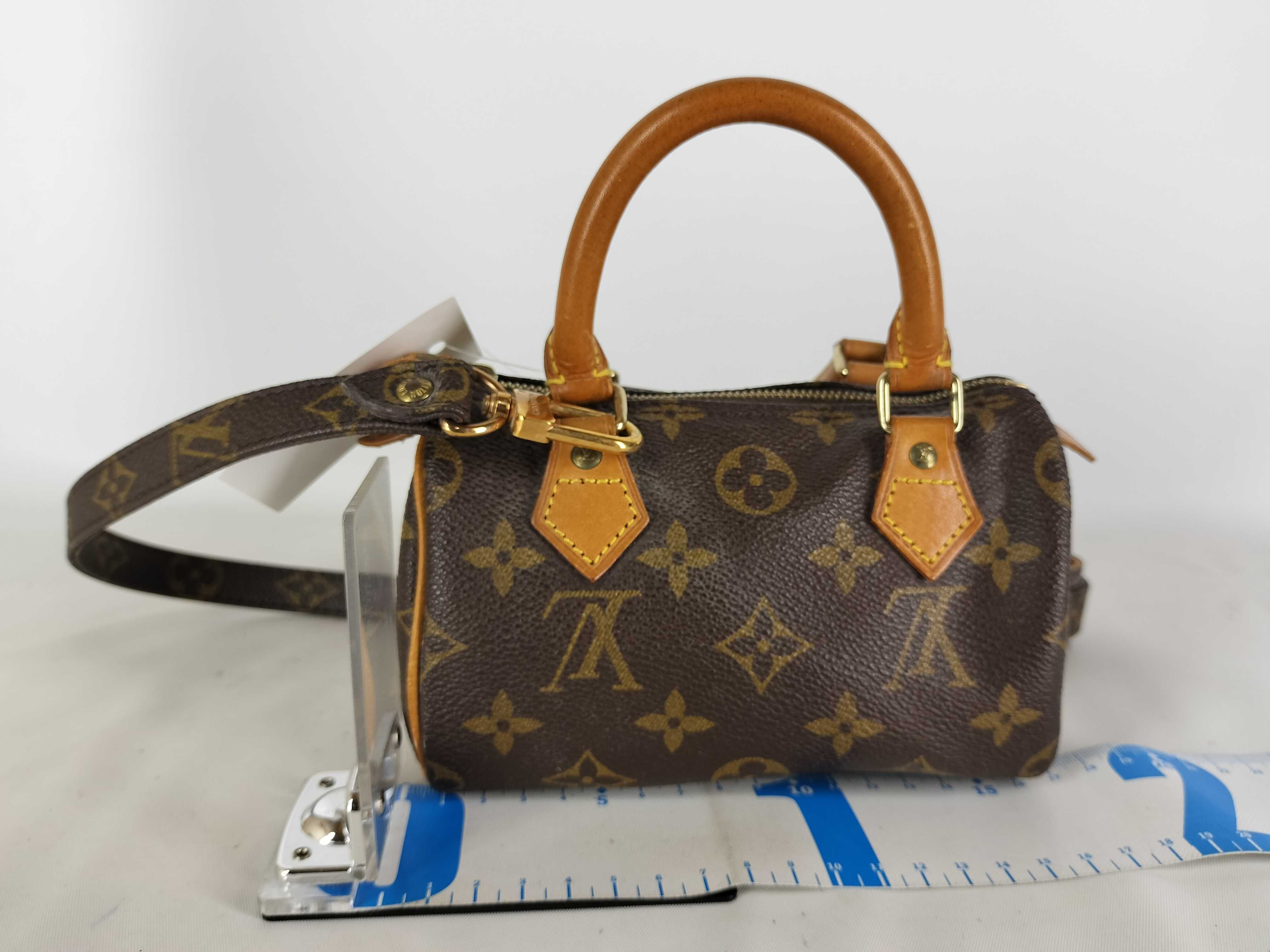 Monogram M41534 Mini Speedy Handbag with Shoulder Strap — view 2