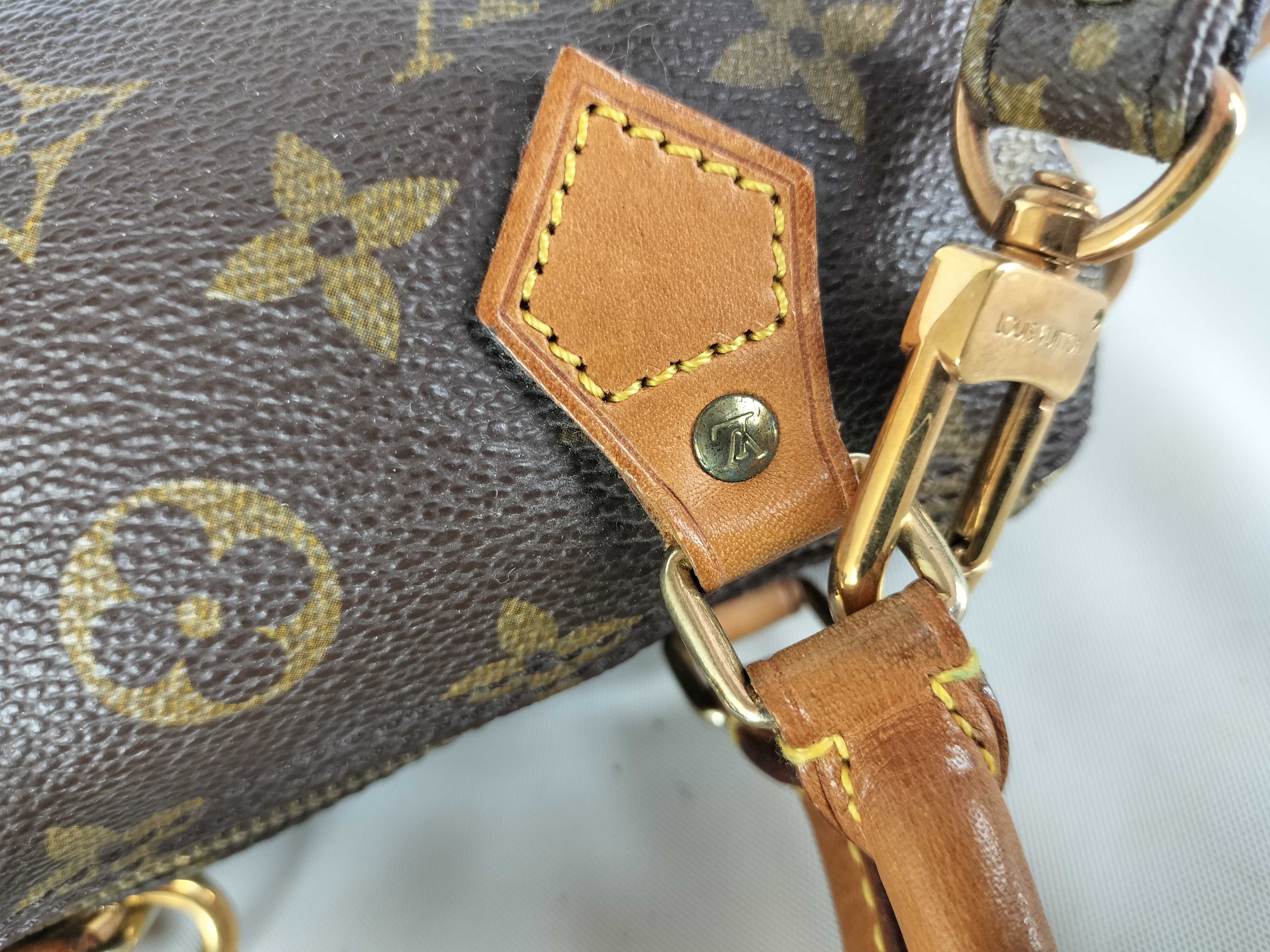 Monogram M41534 Mini Speedy Handbag with Shoulder Strap — view 3