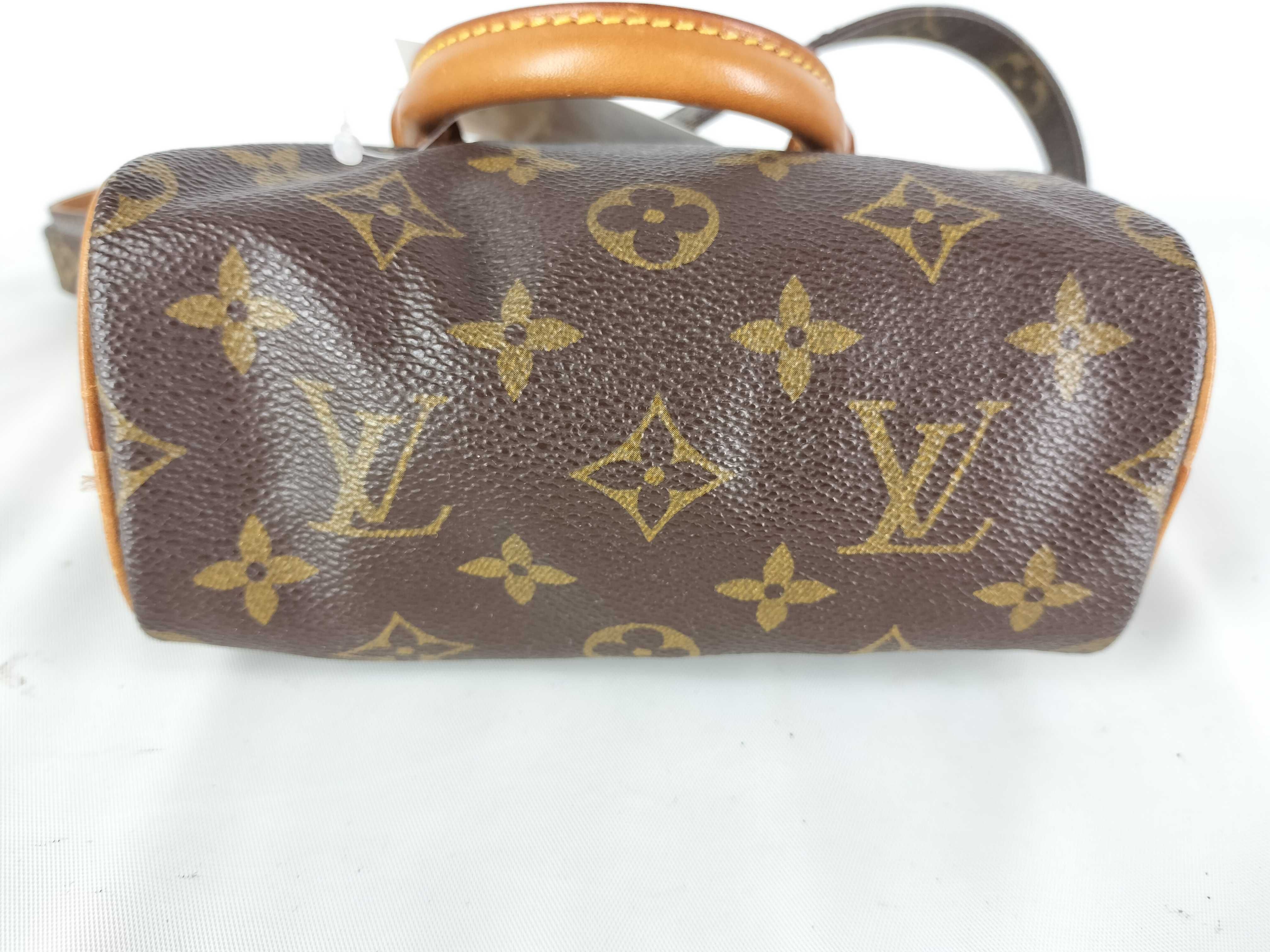 Monogram M41534 Mini Speedy Handbag with Shoulder Strap — view 9