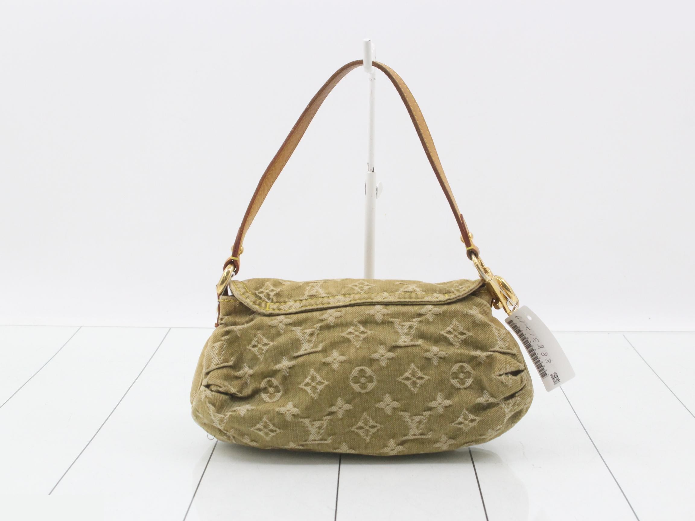 Monogram Denim Mini Pleaty Green — view 2