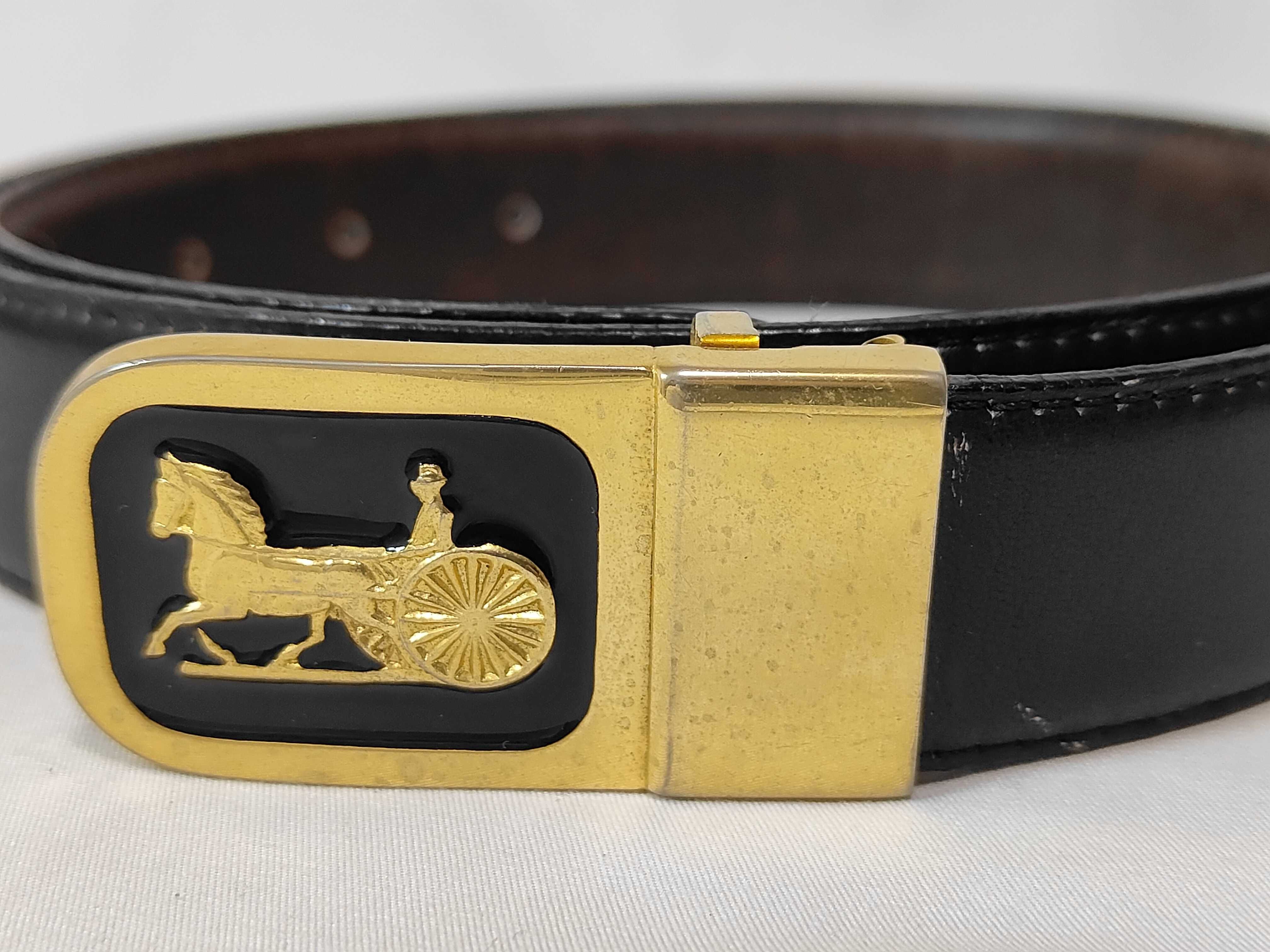 carriage buckle leather belt, size 90. Belt condition considered. — view 2
