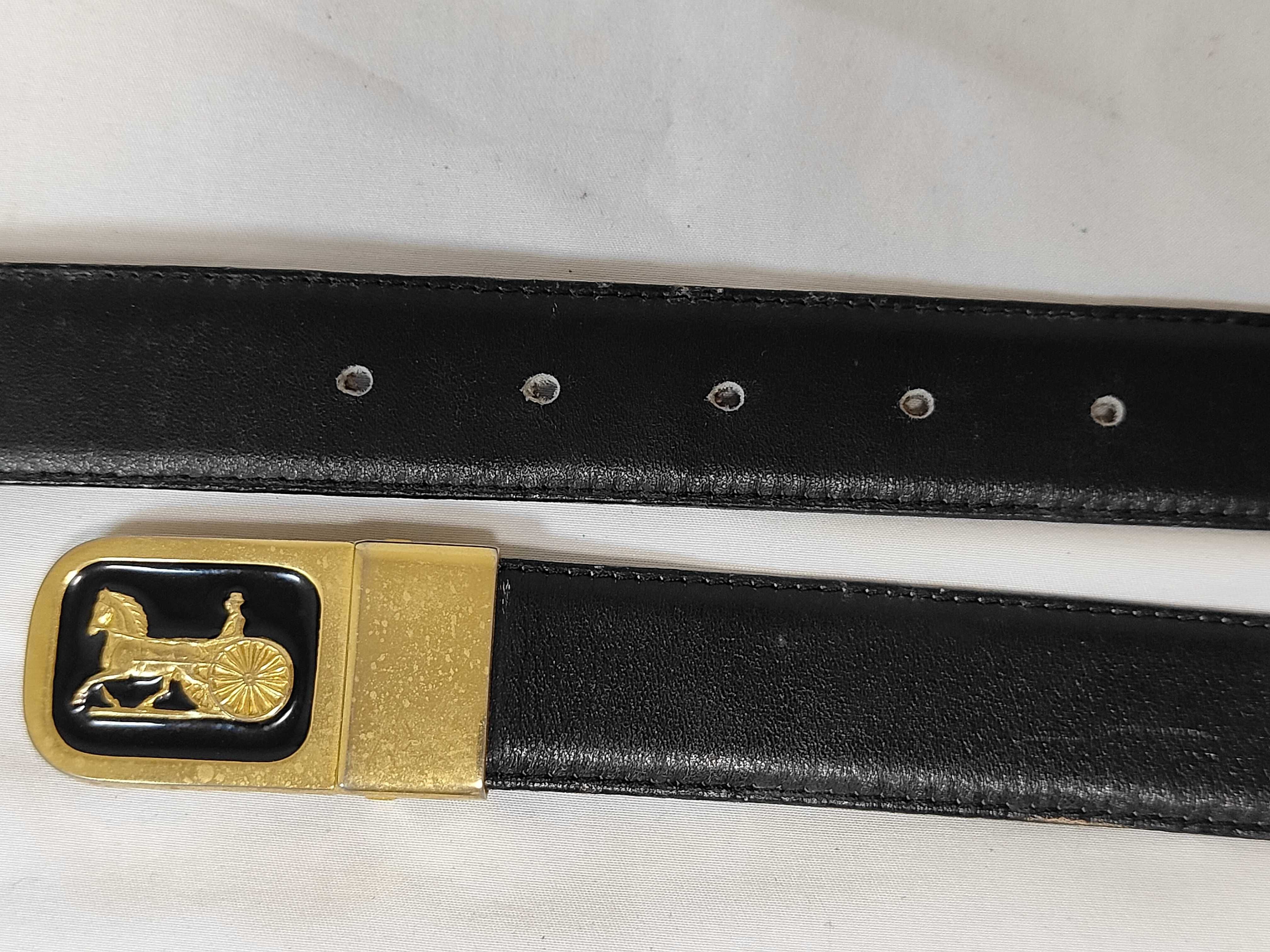 carriage buckle leather belt, size 90. Belt condition considered. — view 4