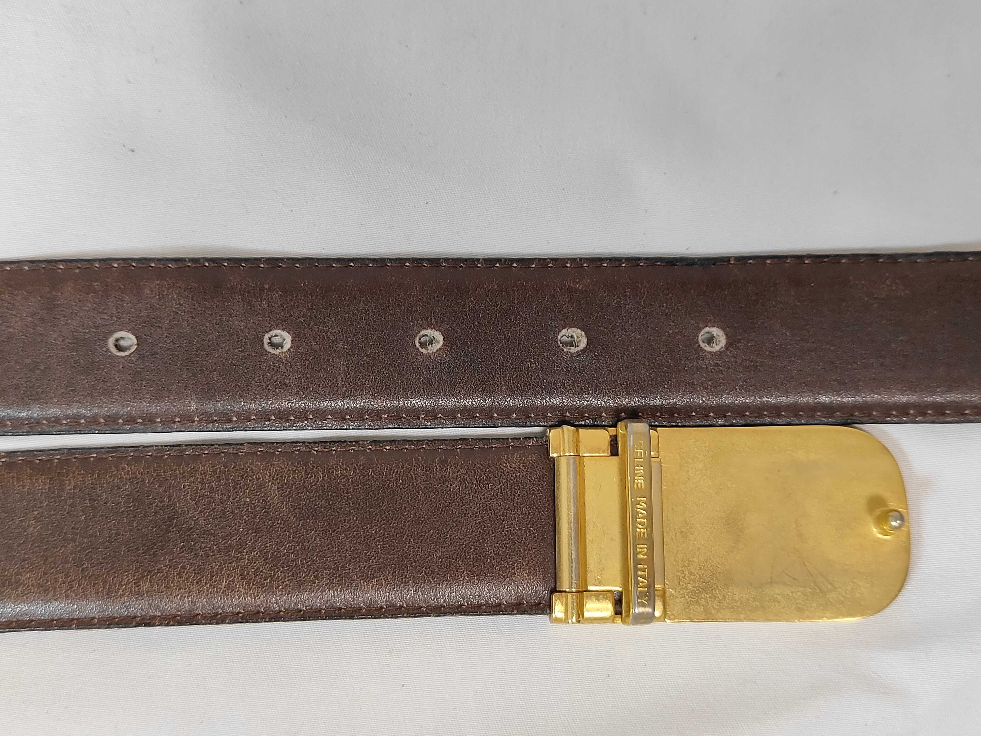 carriage buckle leather belt, size 90. Belt condition considered. — view 6