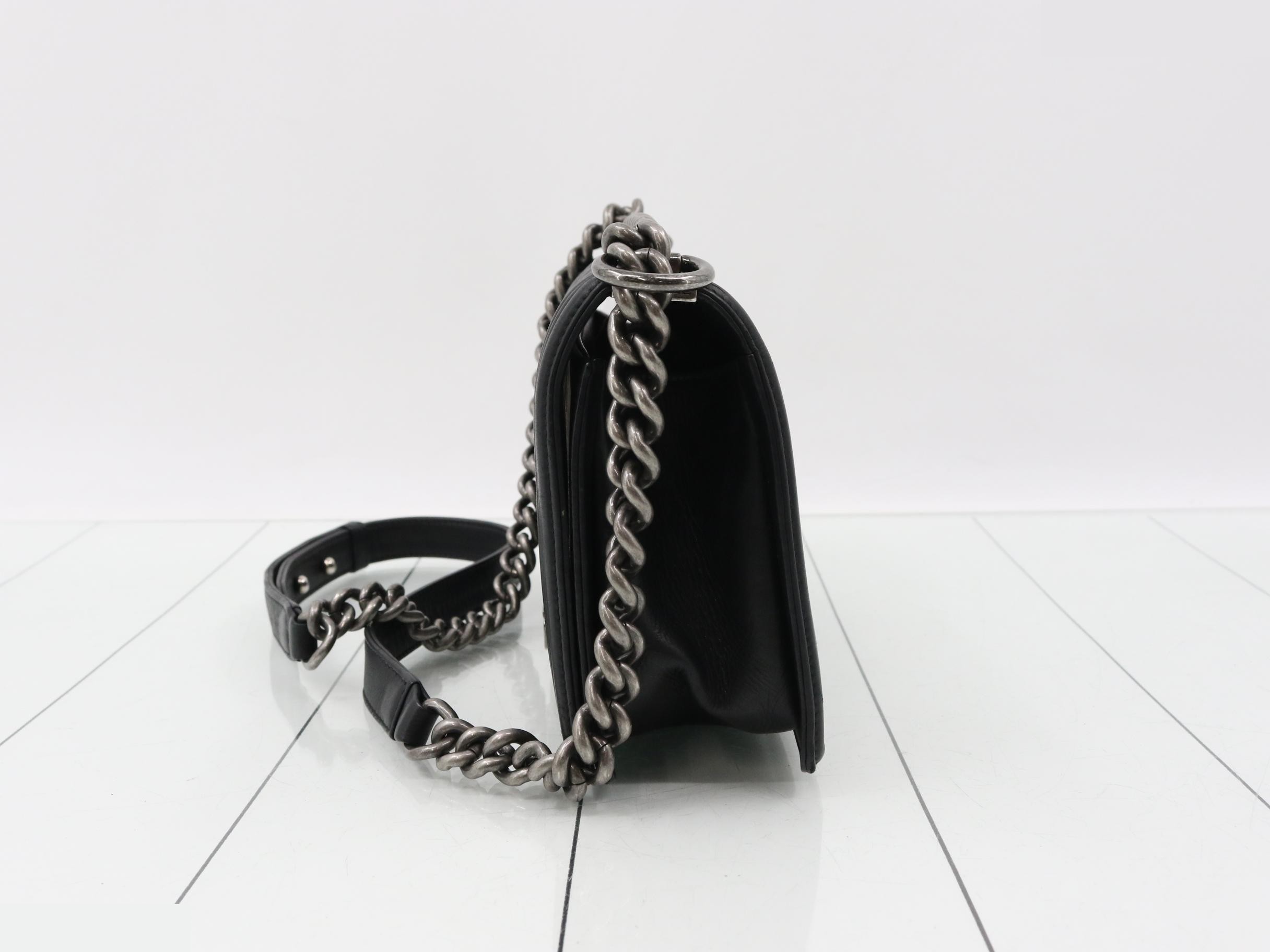 BOY CHANEL Handbag, Metallic Lambskin — view 3