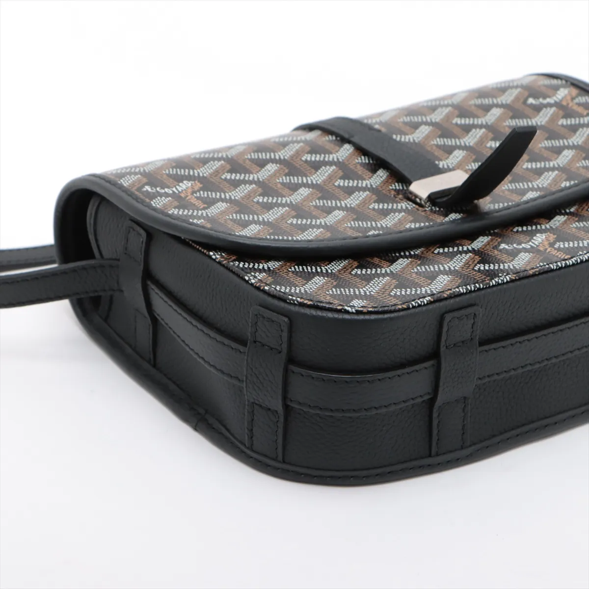 Belvedere PM PVC x Leather Shoulder Bag, Black — view 4