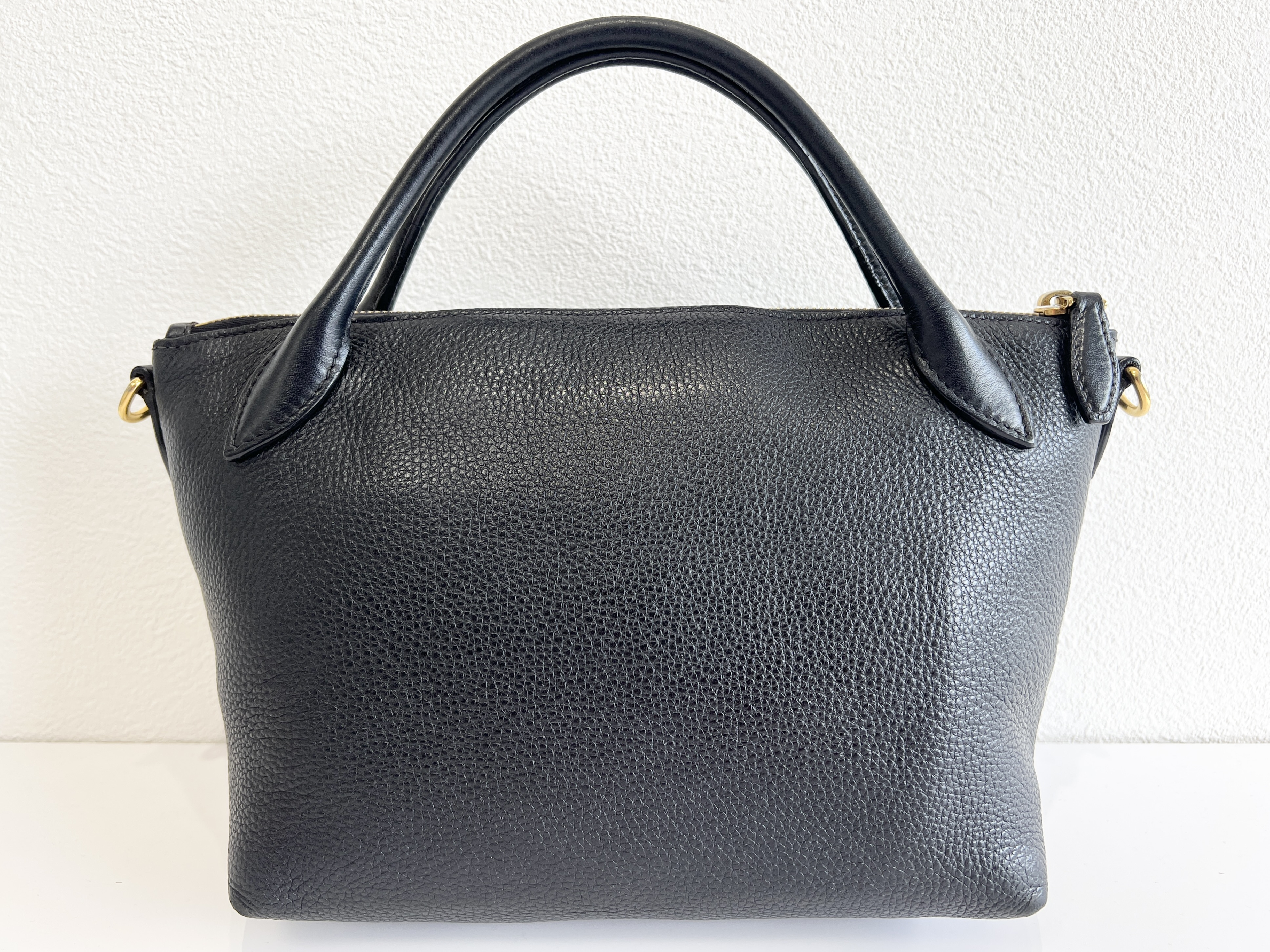 Triangle Logo Vitello Daino Leather Handbag — view 2
