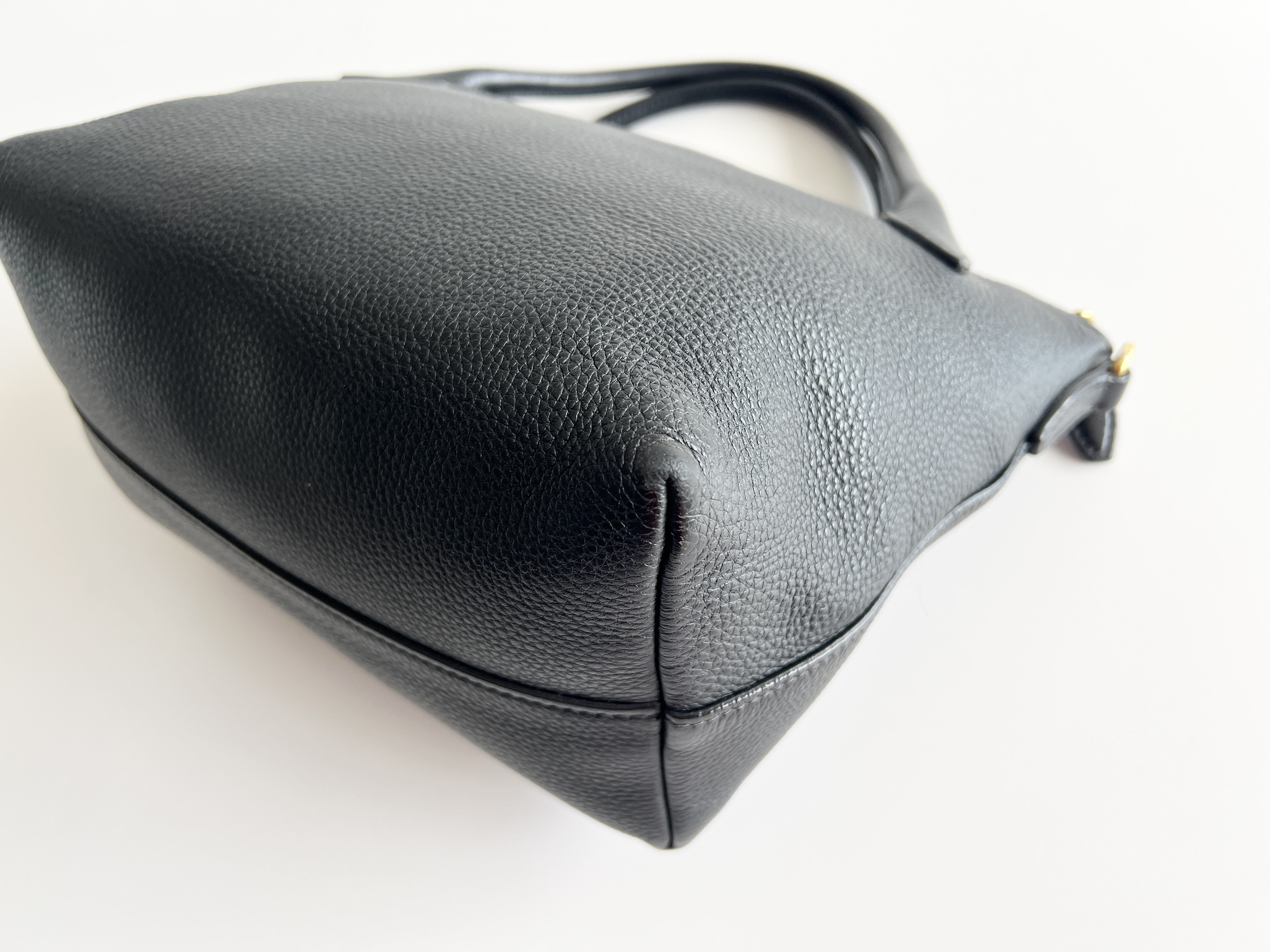 Triangle Logo Vitello Daino Leather Handbag — view 12