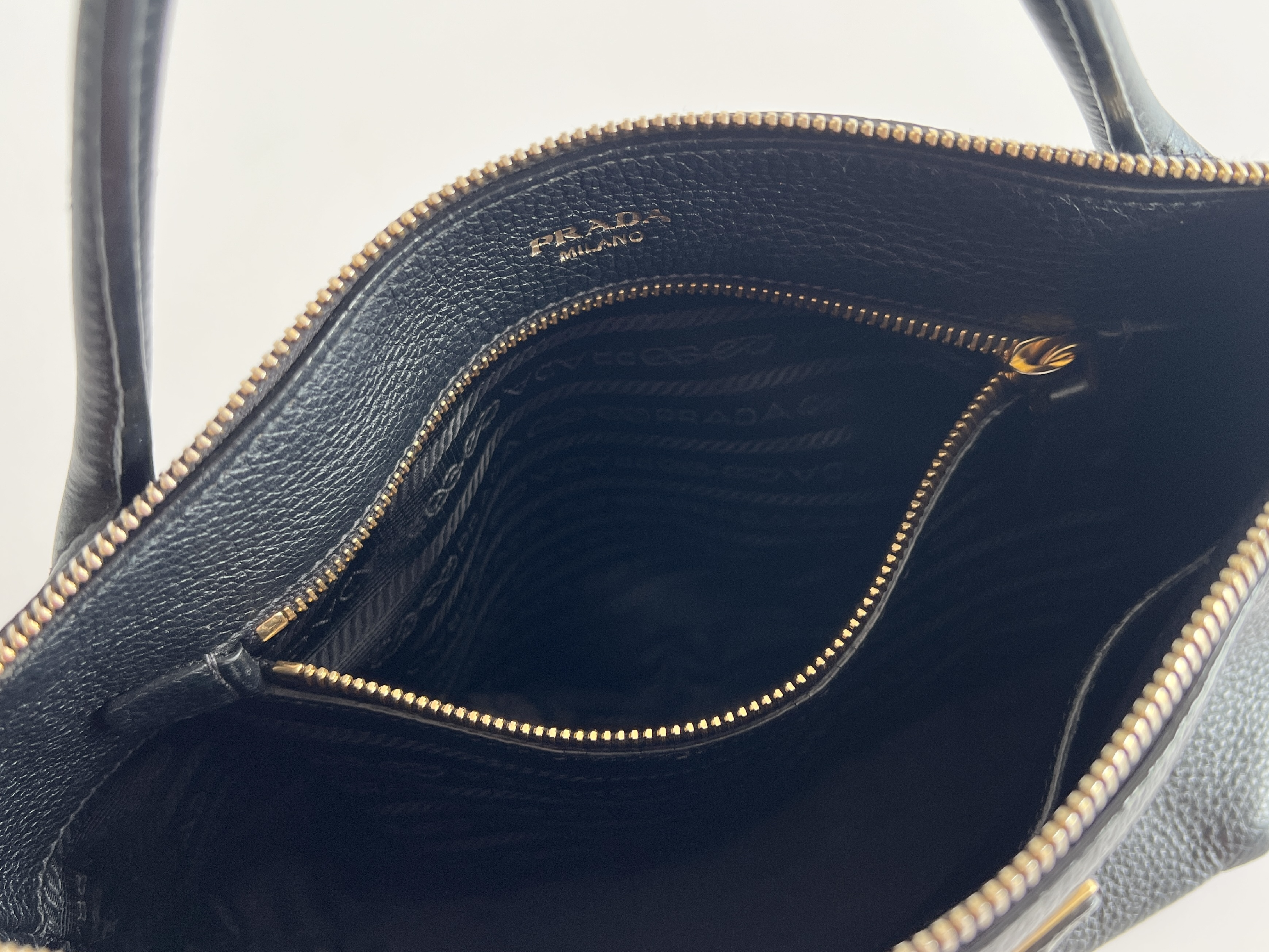 Triangle Logo Vitello Daino Leather Handbag — view 7