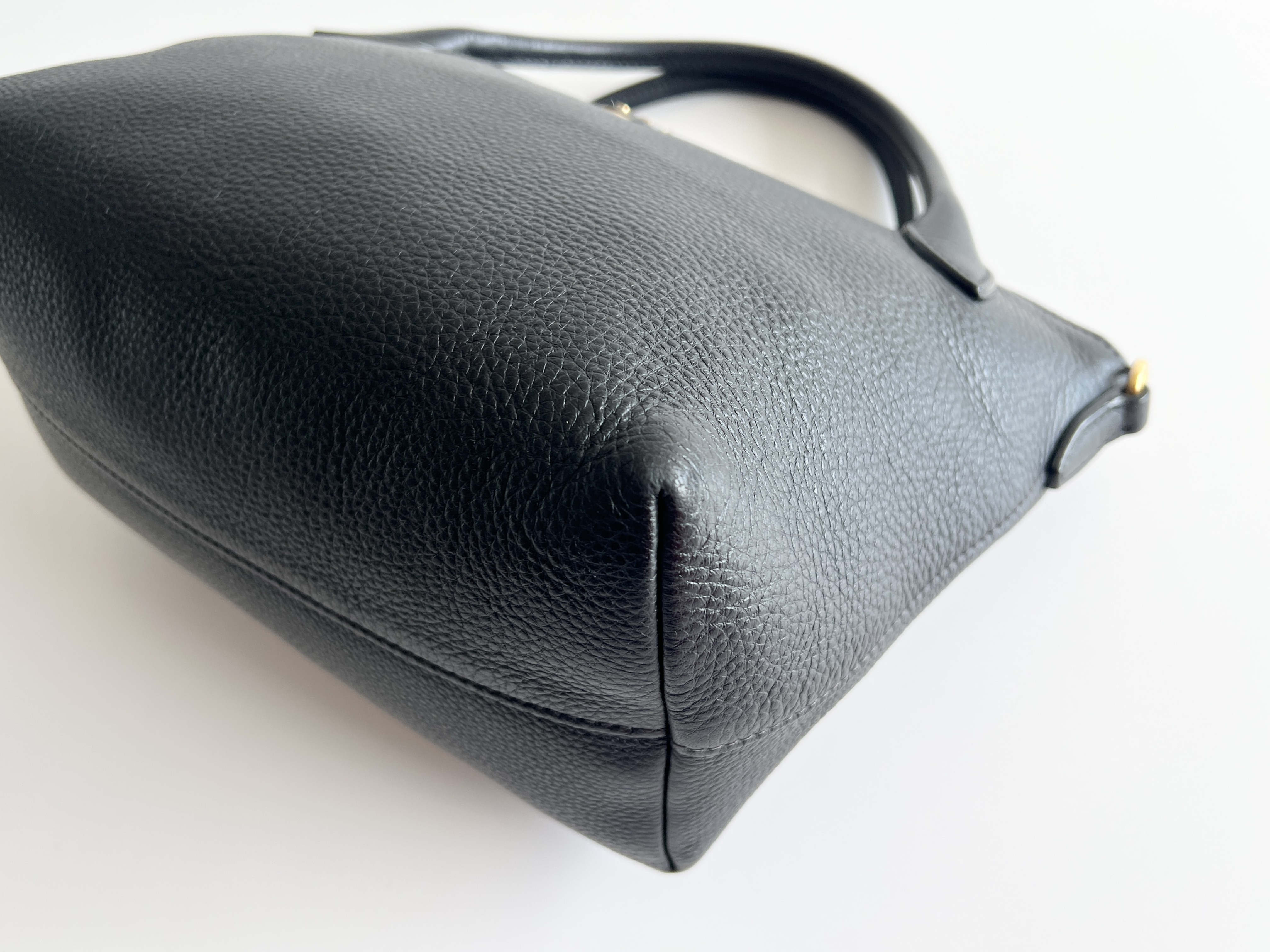 Triangle Logo Vitello Daino Leather Handbag — view 10