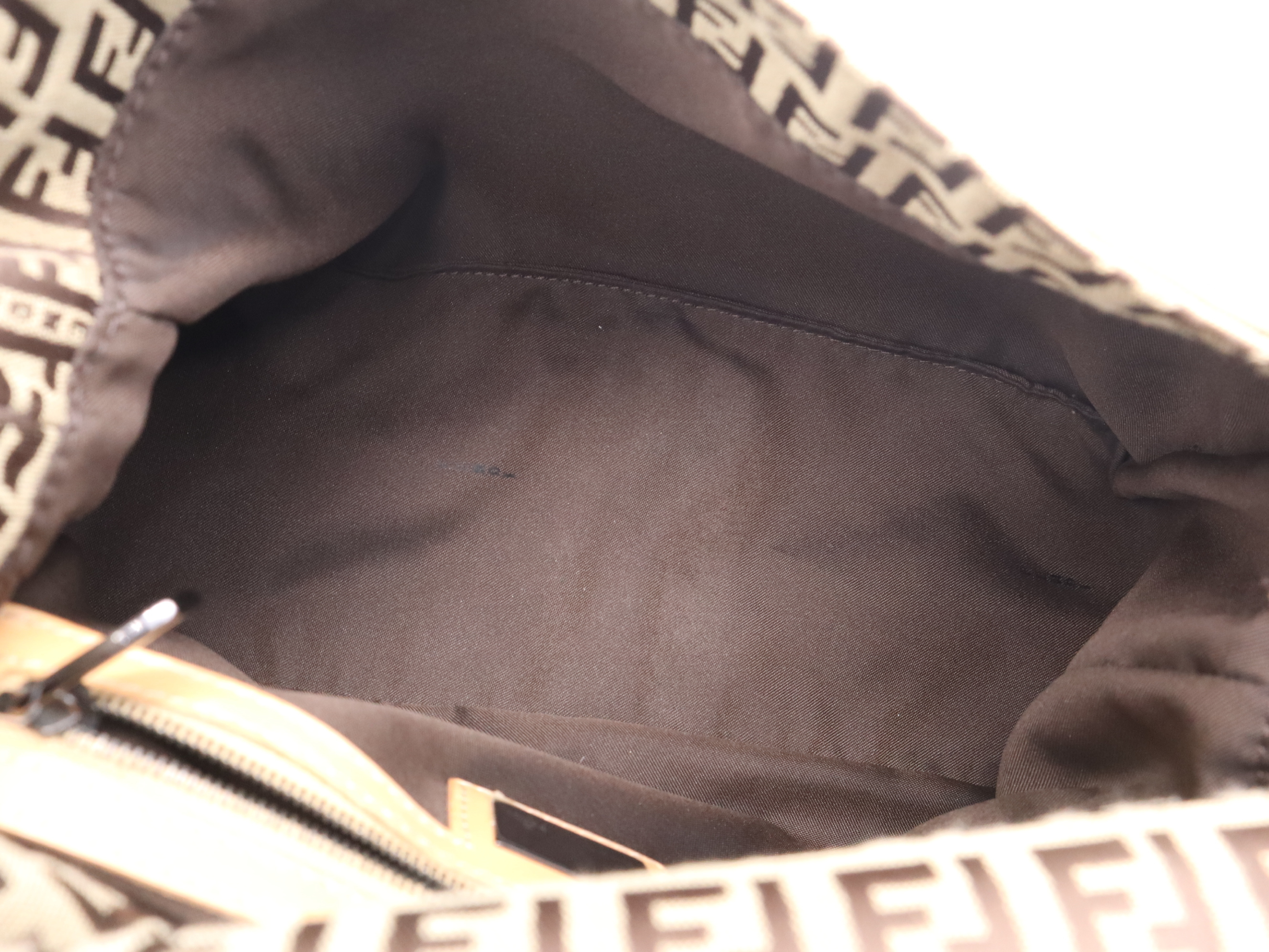 Canvas/Leather Zucchino Mamma Bucket Shoulder Bag, Brown, Silver Hardware — view 11