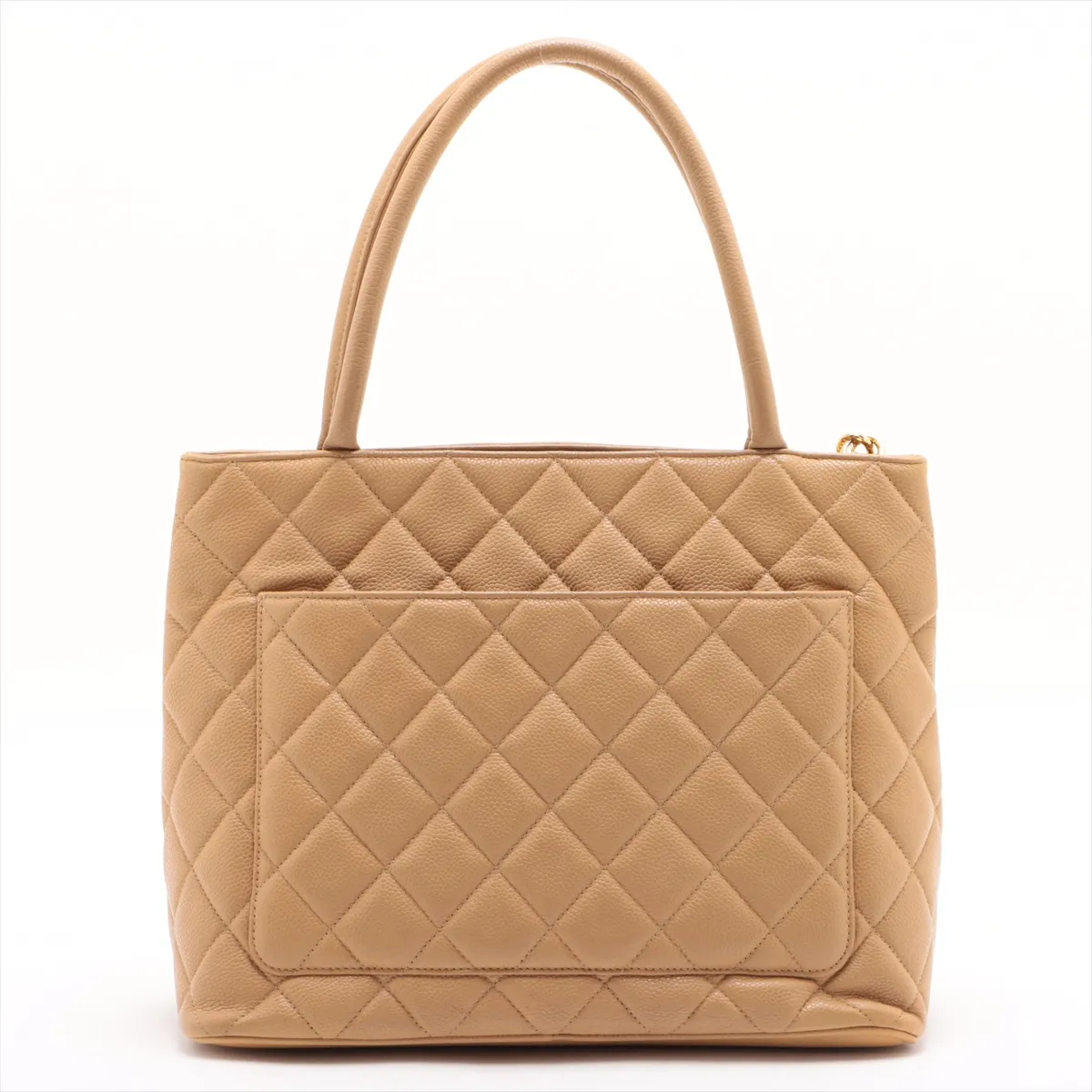 reprint caviar skin tote bag beige gold hardware 6050616 6th series — view 2