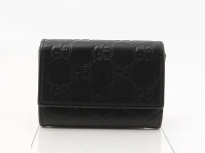 Guccissima (bag) card case, leather, black, 120964