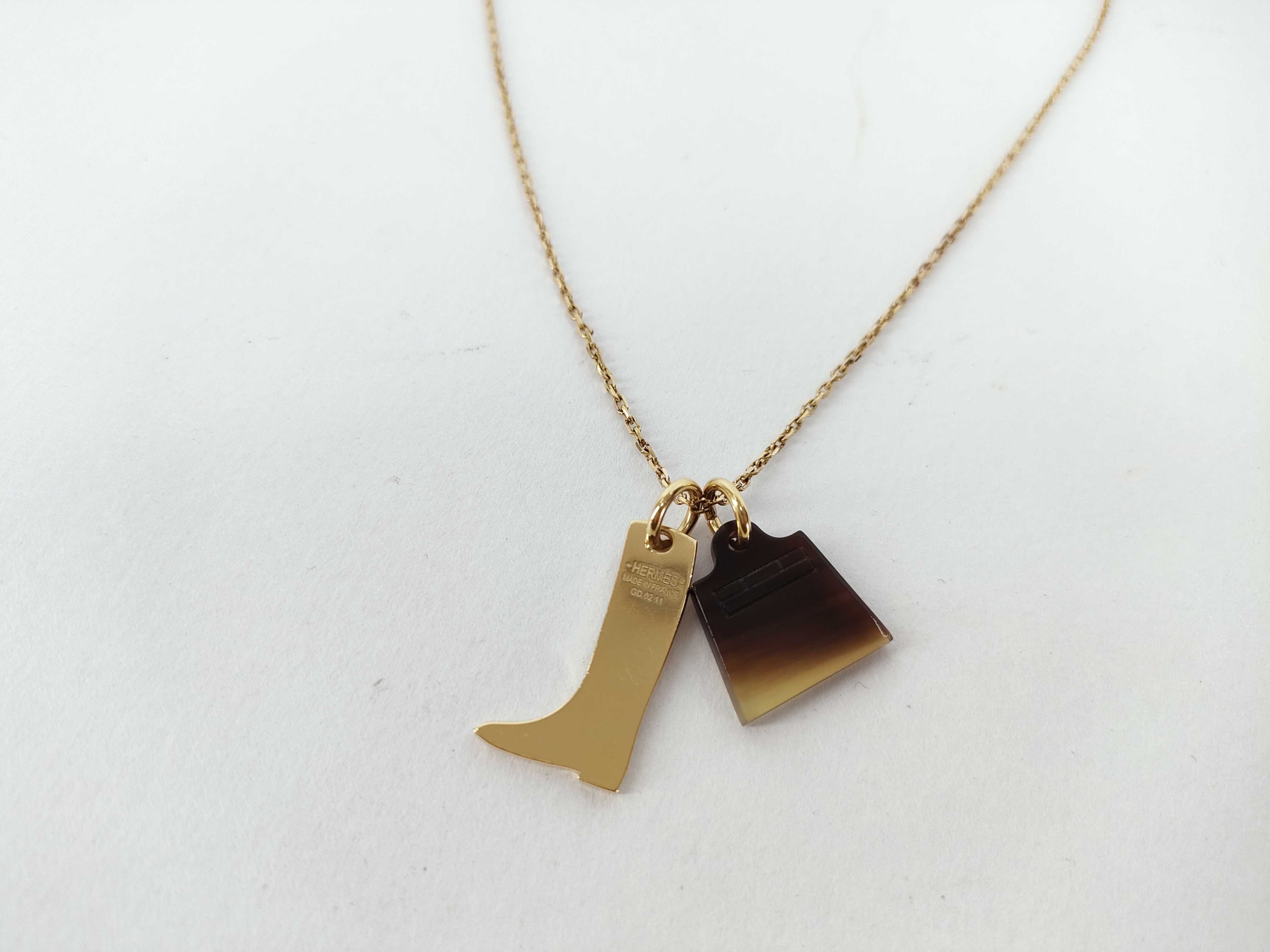 Boot Motif Necklace Gold Necklace — view 2