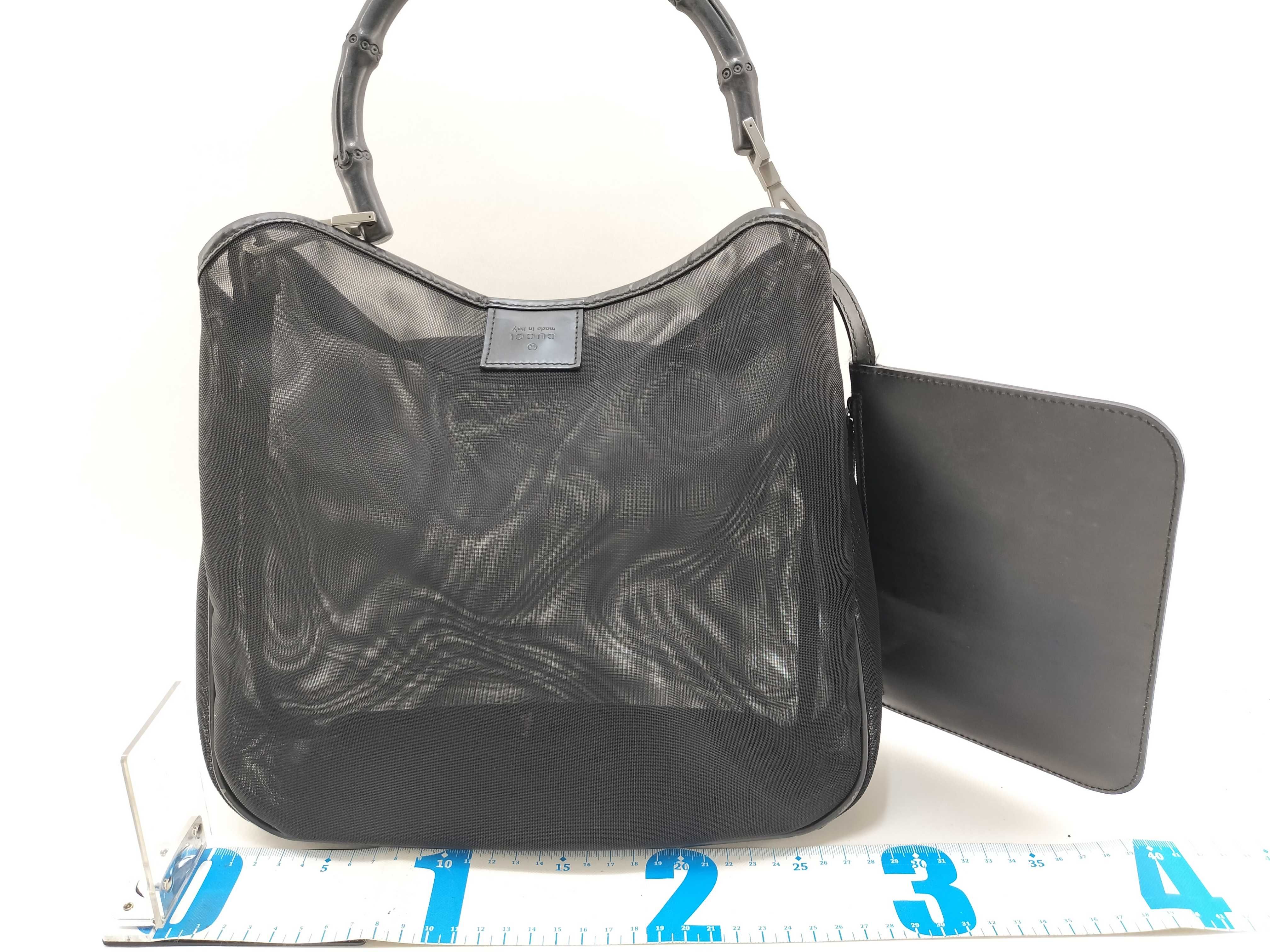 One-Shoulder Bag / 001 5638 / Bamboo Mesh / Black Handbag — view 2