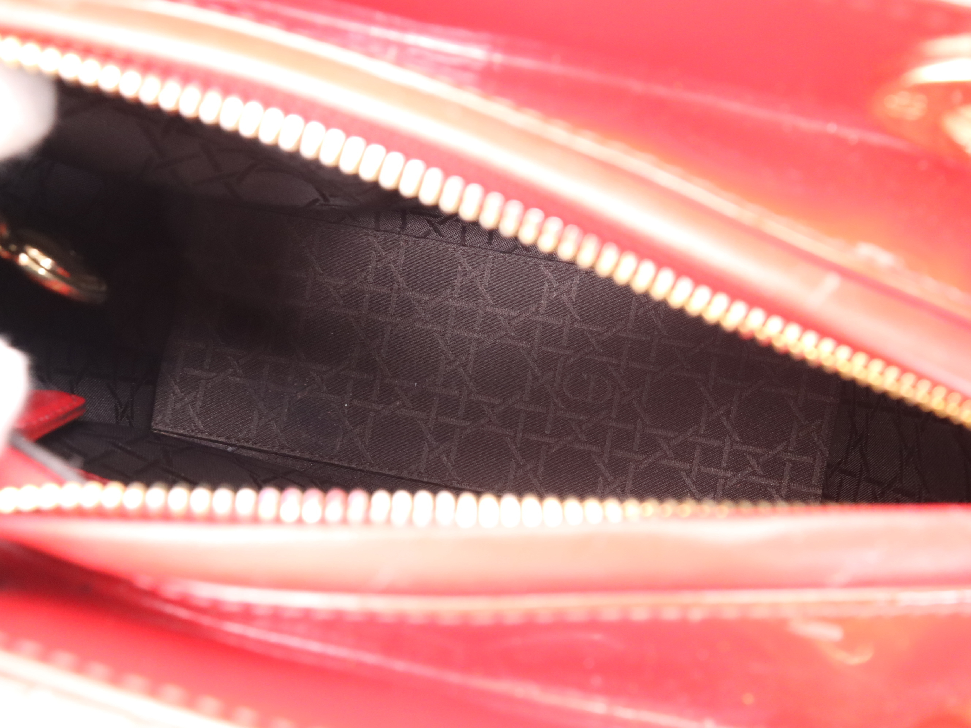 Lady Dior Cannage Red Handbag with Shoulder Strap — view 11