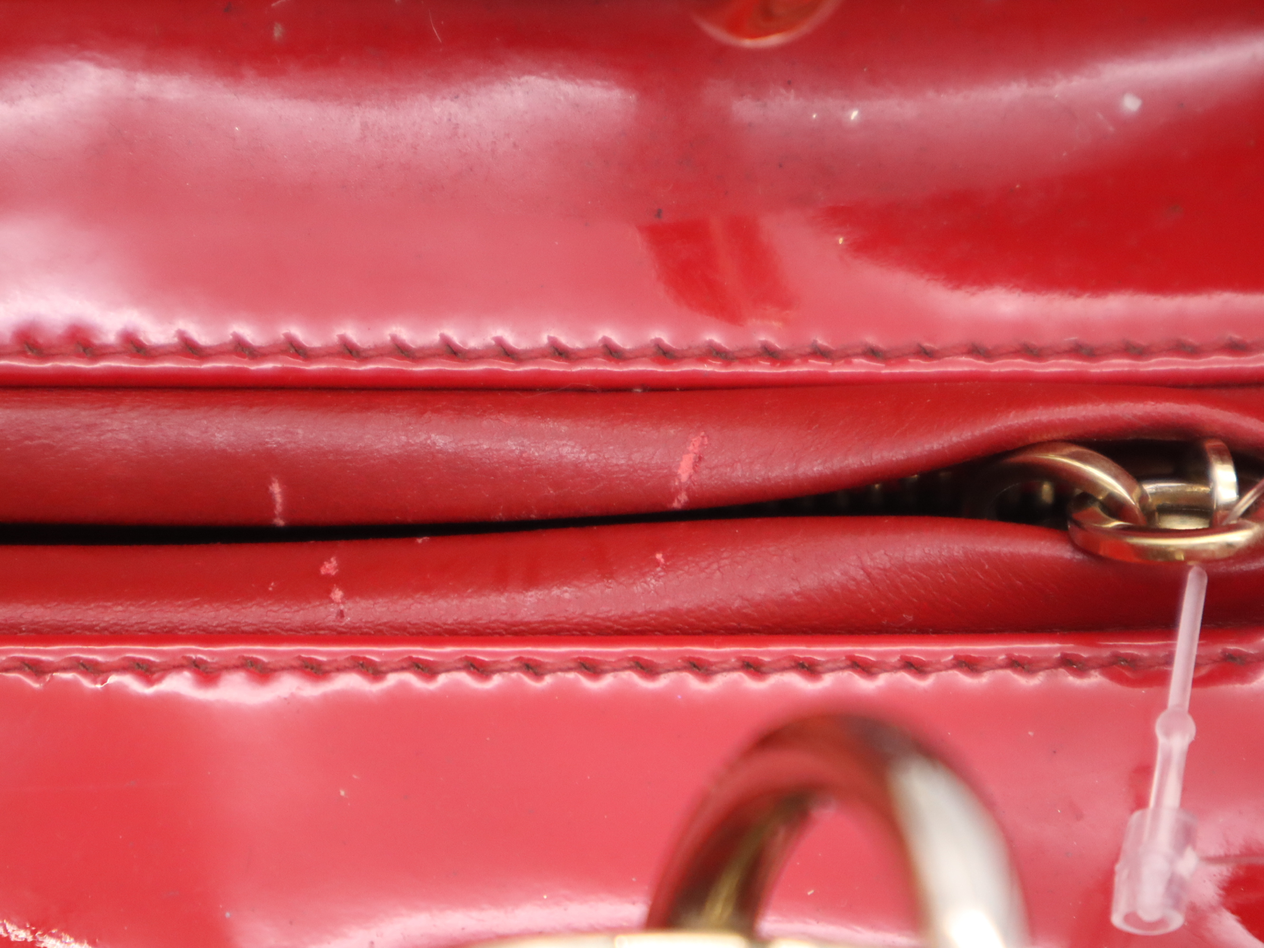 Lady Dior Cannage Red Handbag with Shoulder Strap — view 10