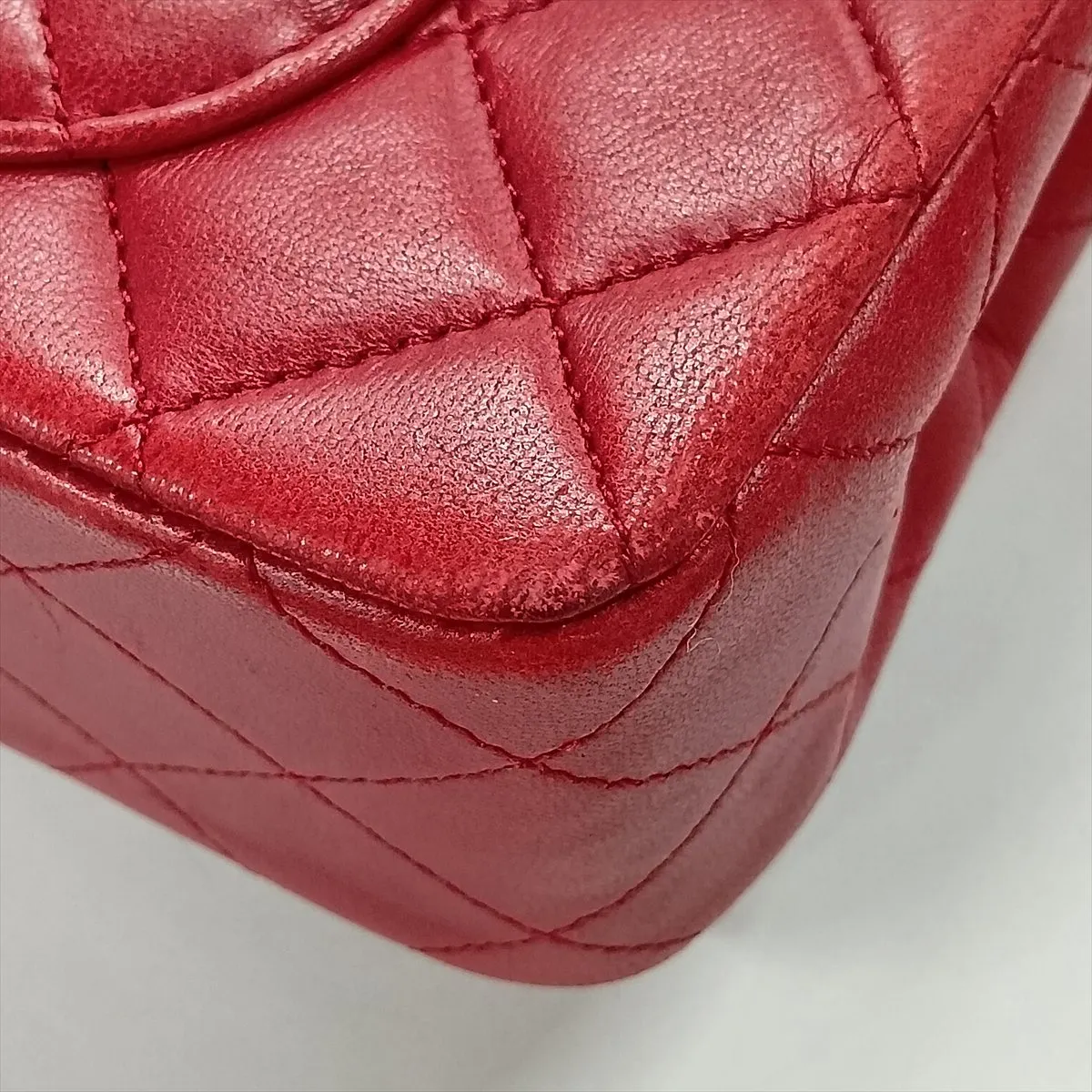 Matelassé 23 Small Lambskin Double Flap Double Chain Bag, Red with Gold Hardware, 1228686, Series 1, A01113 — view 12