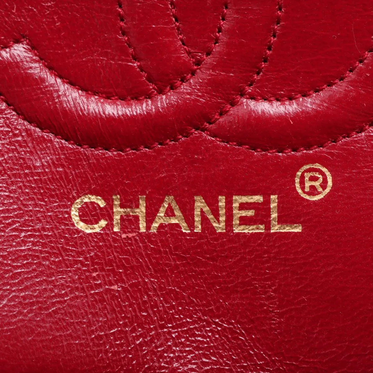Matelassé 23 Small Lambskin Double Flap Double Chain Bag, Red with Gold Hardware, 1228686, Series 1, A01113 — view 9