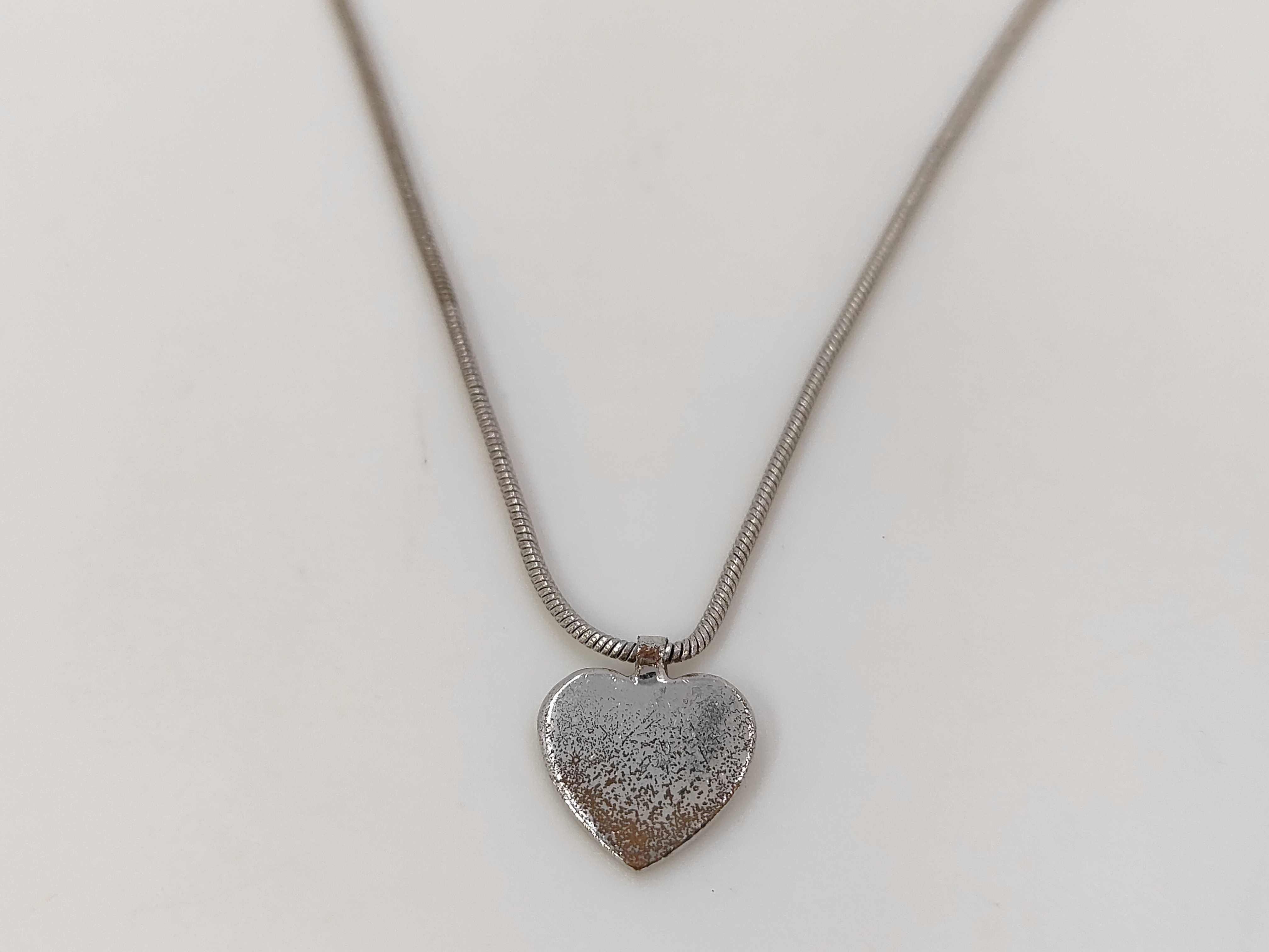 Logo Heart Stone Silver Necklace — view 2