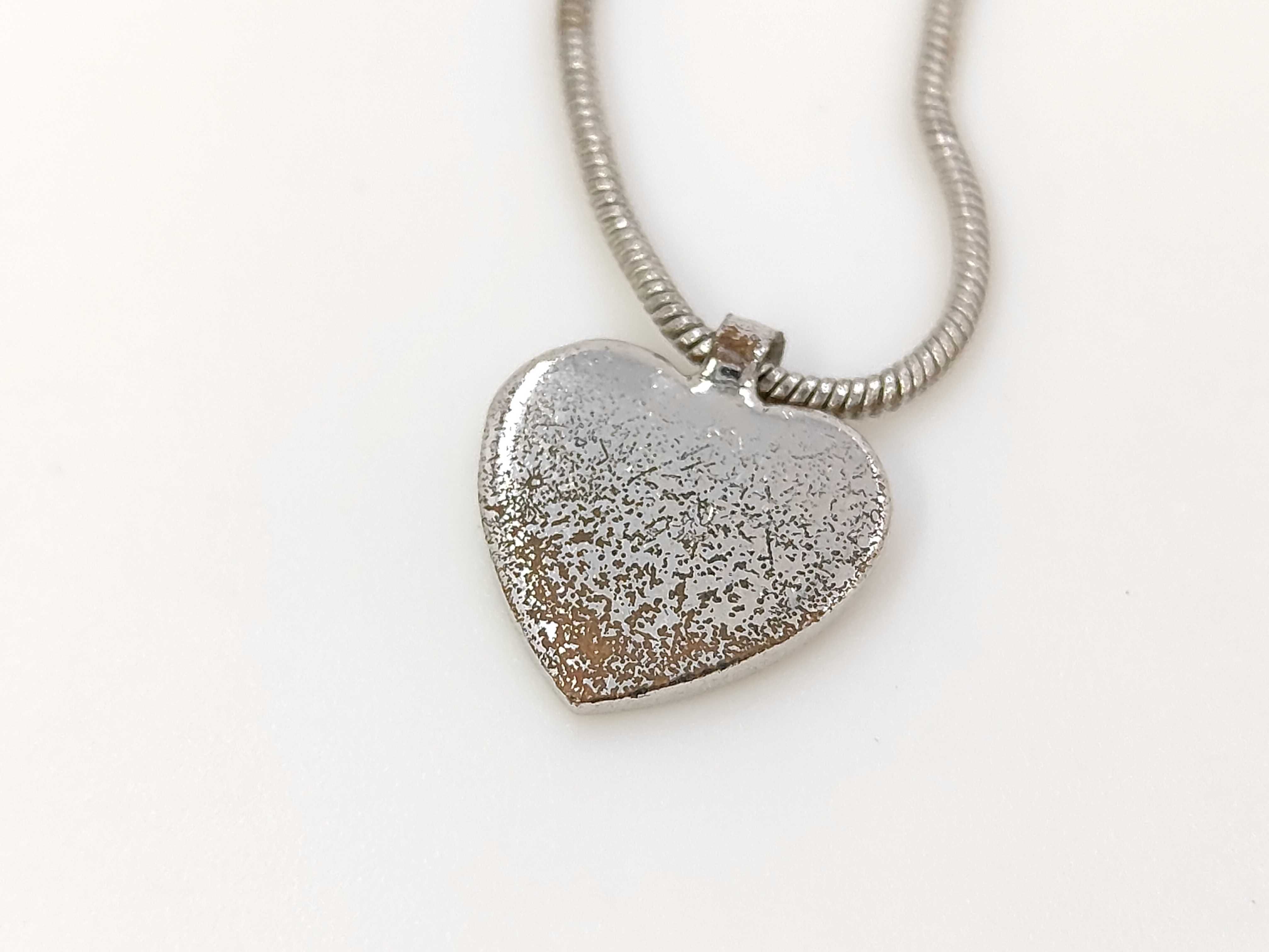 Logo Heart Stone Silver Necklace — view 5