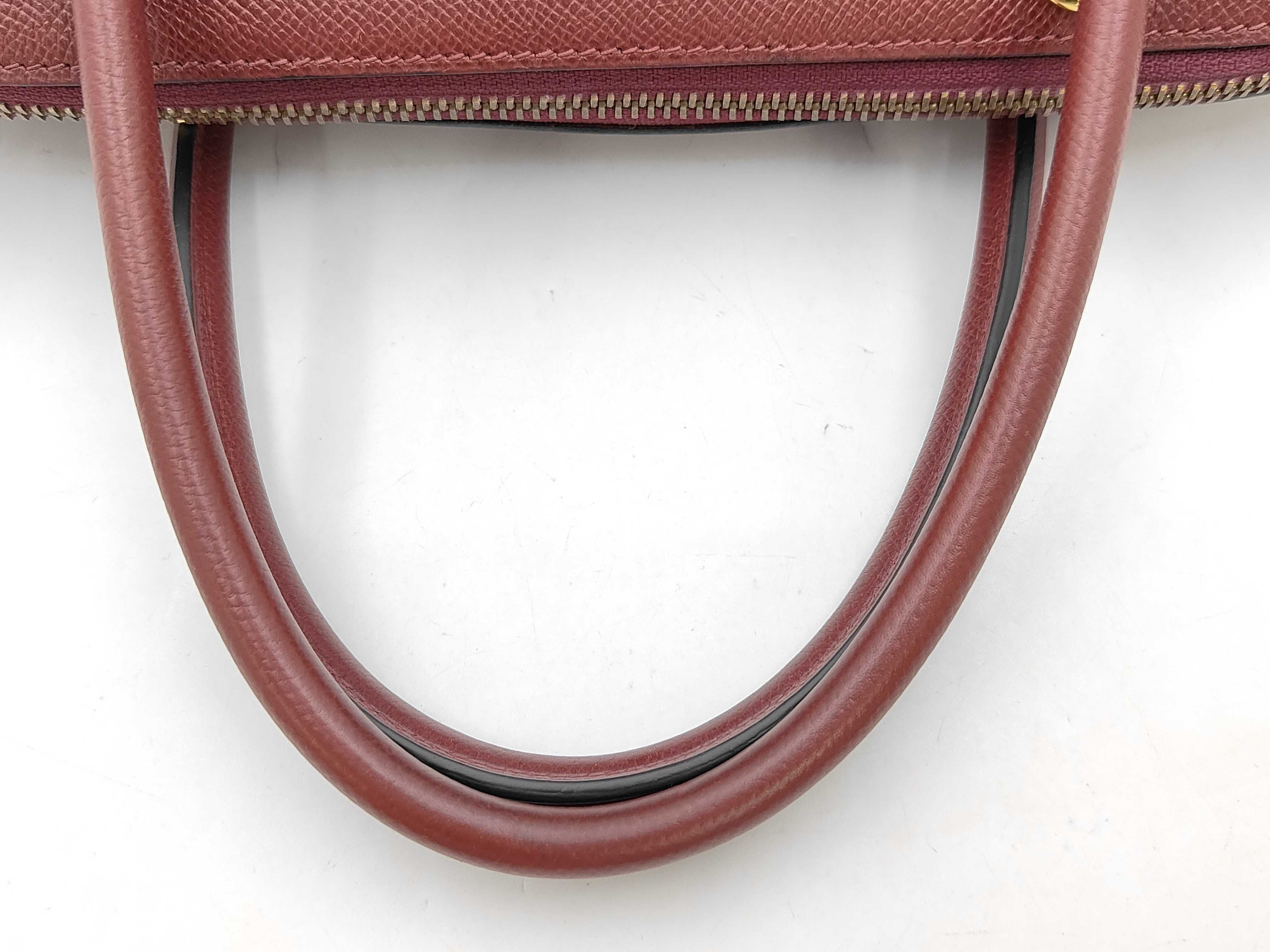 Bolide Handbag, Bordeaux color, Gold hardware, with Studs. — view 4