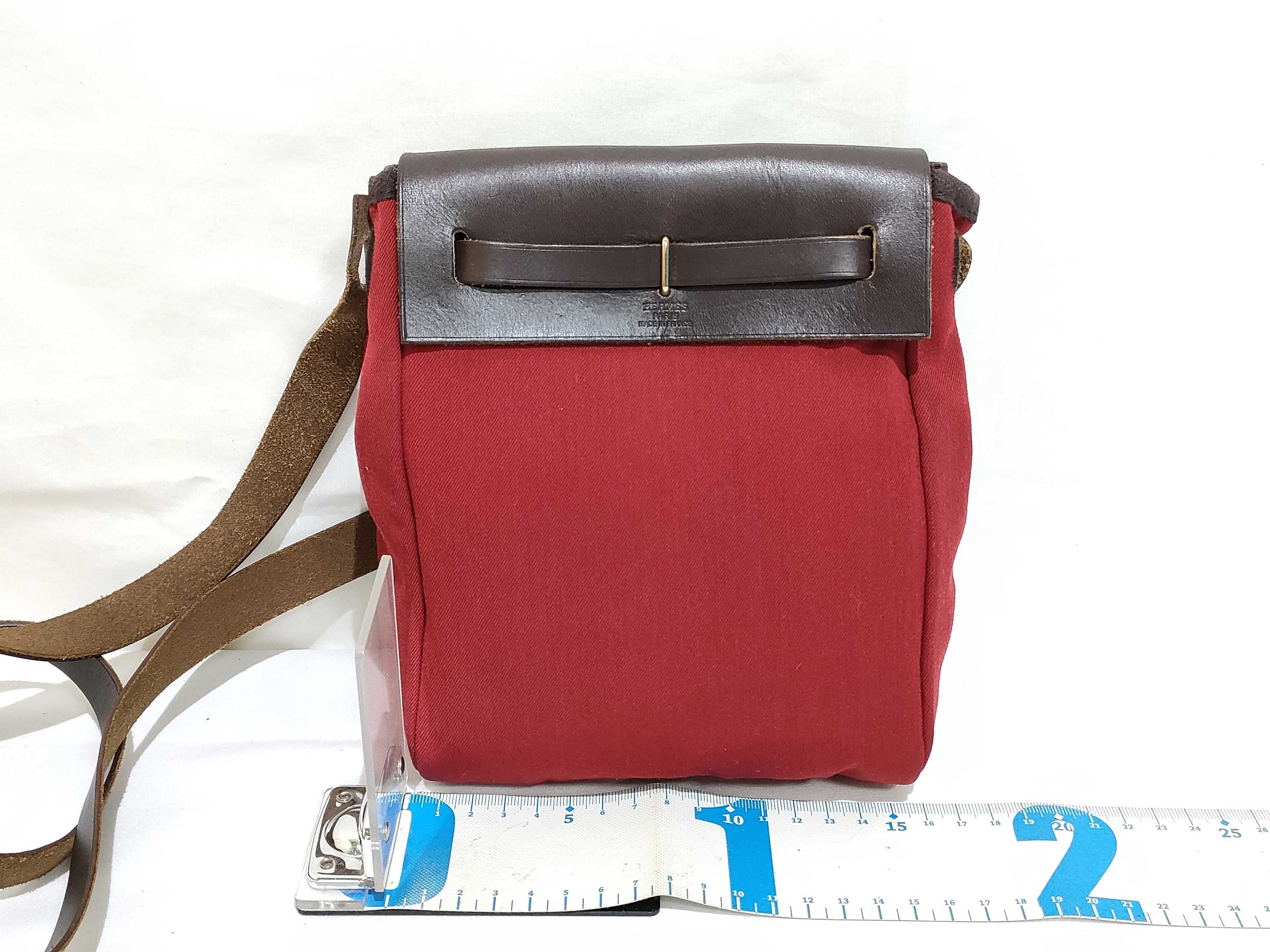 Herbag TPM Shoulder Bag, Canvas and Leather, Red Shoulder Bag — view 2