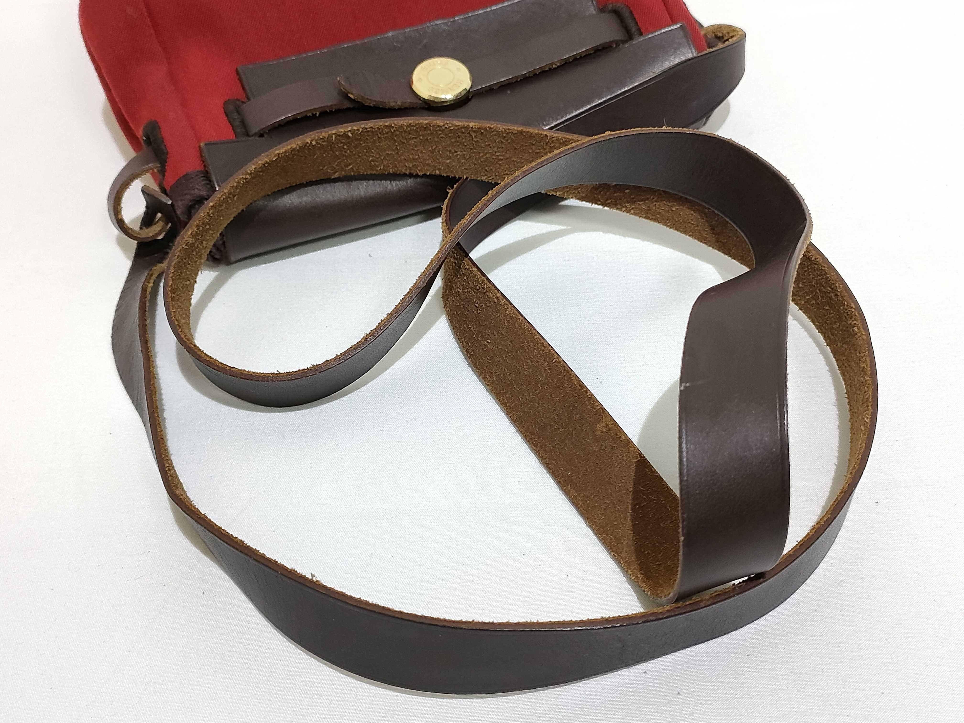 Herbag TPM Shoulder Bag, Canvas and Leather, Red Shoulder Bag — view 3