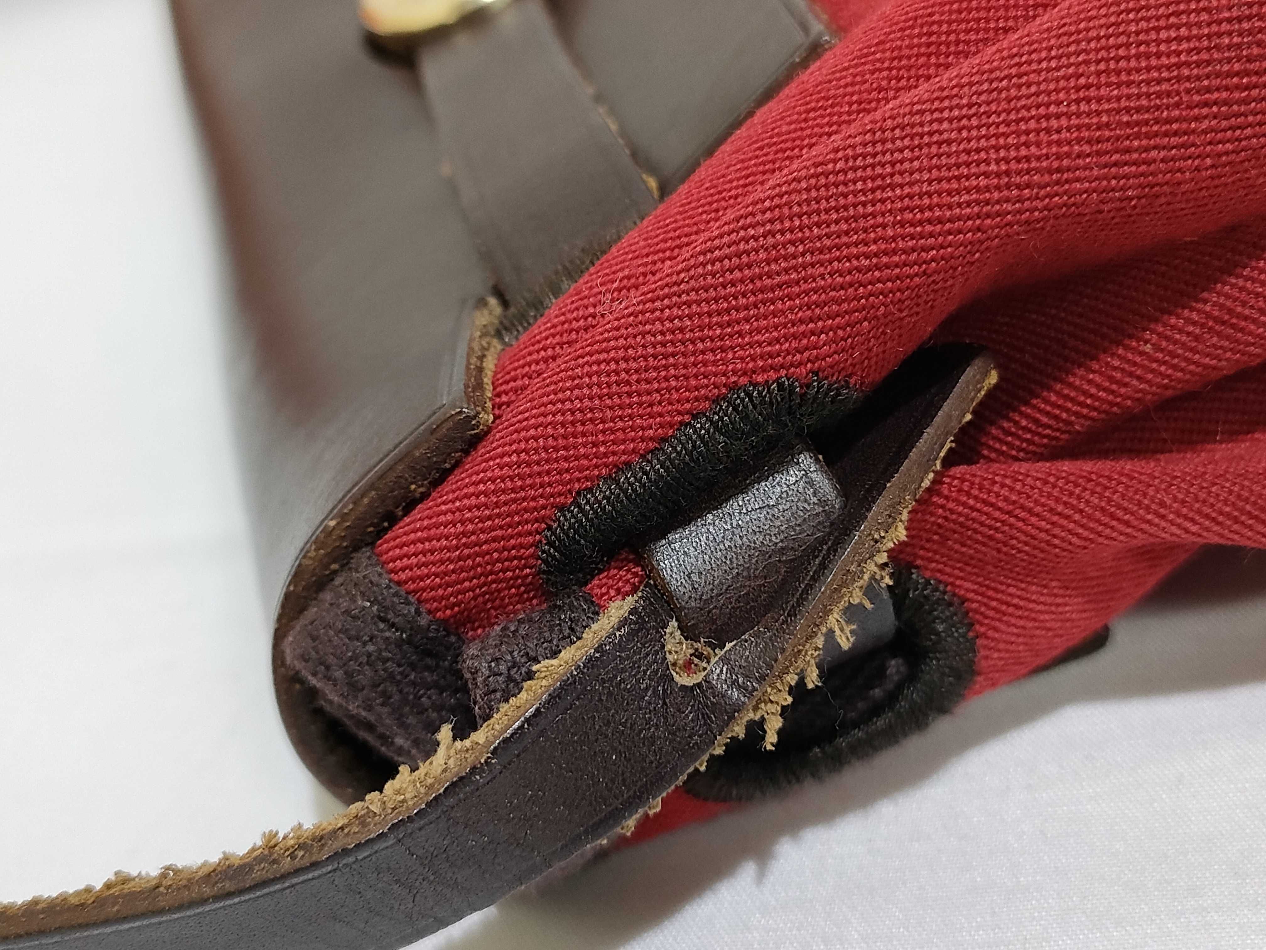Herbag TPM Shoulder Bag, Canvas and Leather, Red Shoulder Bag — view 5