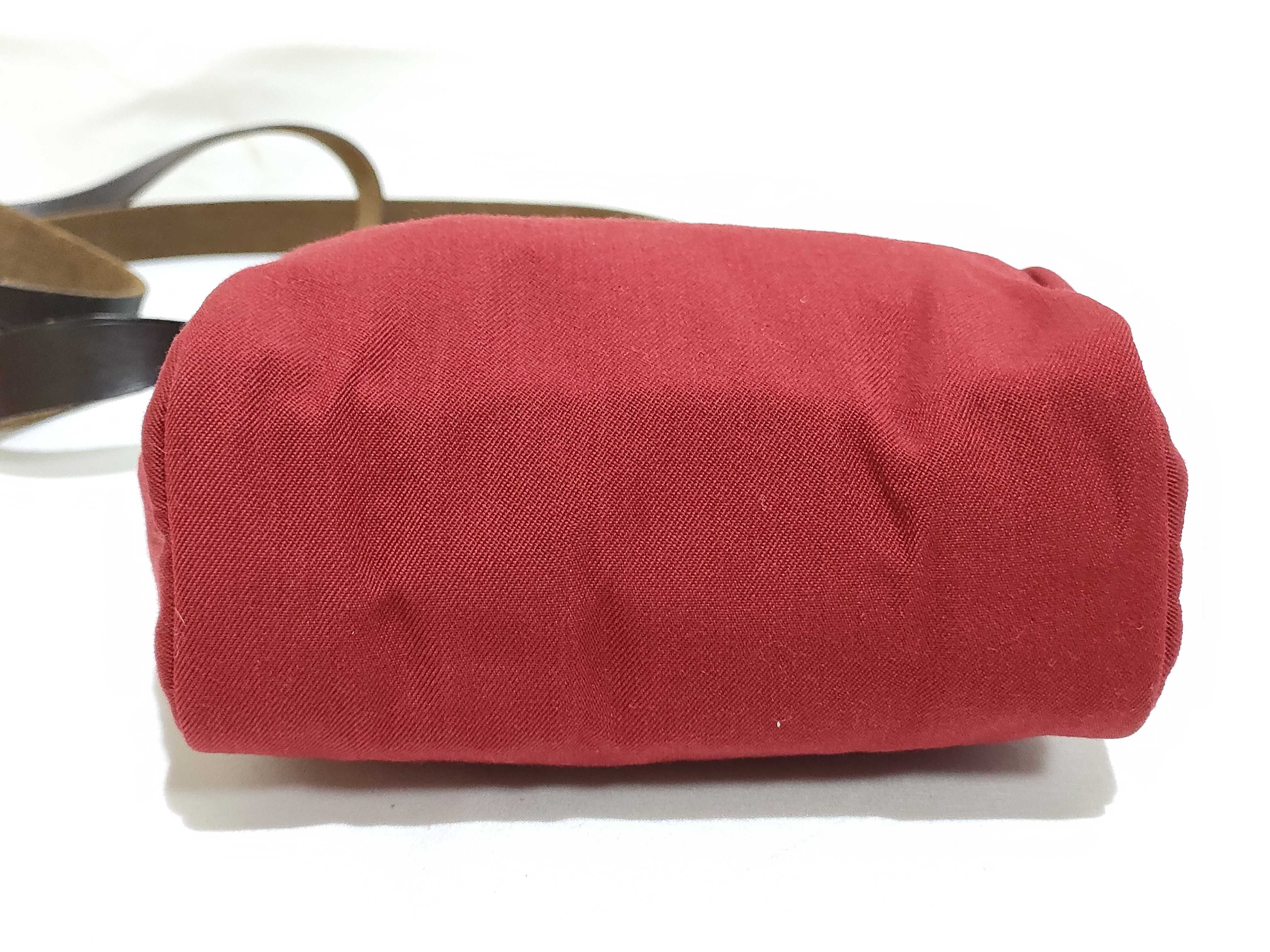 Herbag TPM Shoulder Bag, Canvas and Leather, Red Shoulder Bag — view 7