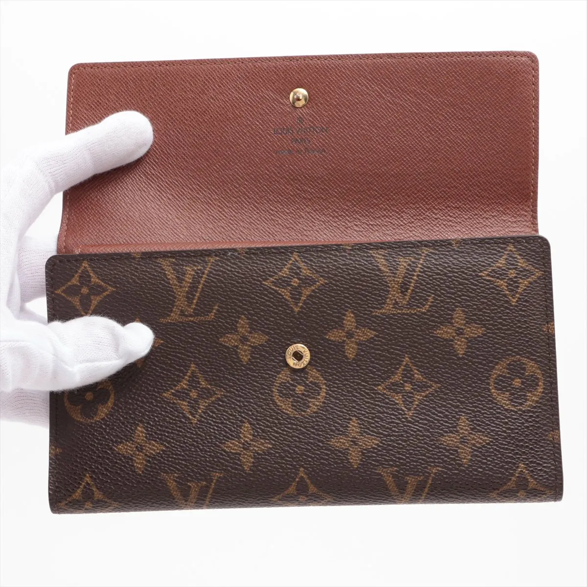 Monogram Porte Tresor International M61215 FL0072 Brown Long Wallet — view 3
