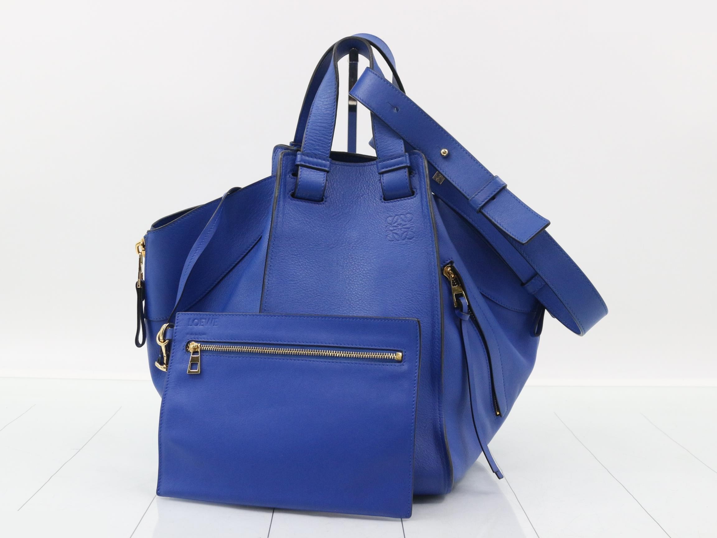 Hammock leather 6WAY handbag blue