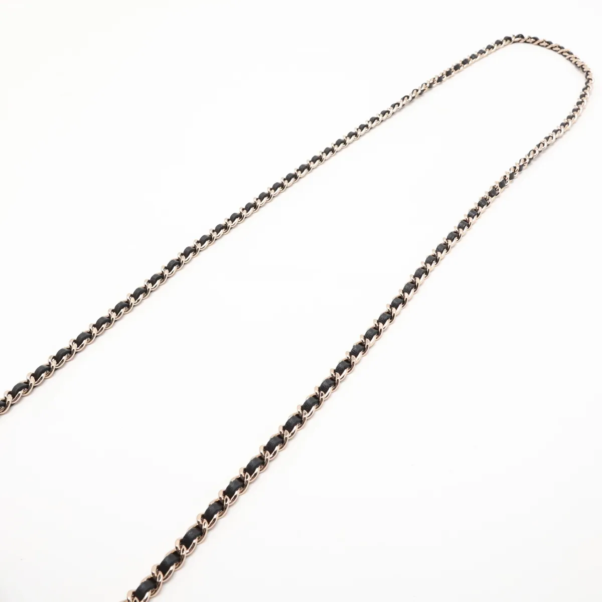 Matelassé Lambskin Chain Shoulder Bag, Round, Black, Gold Hardware — view 5