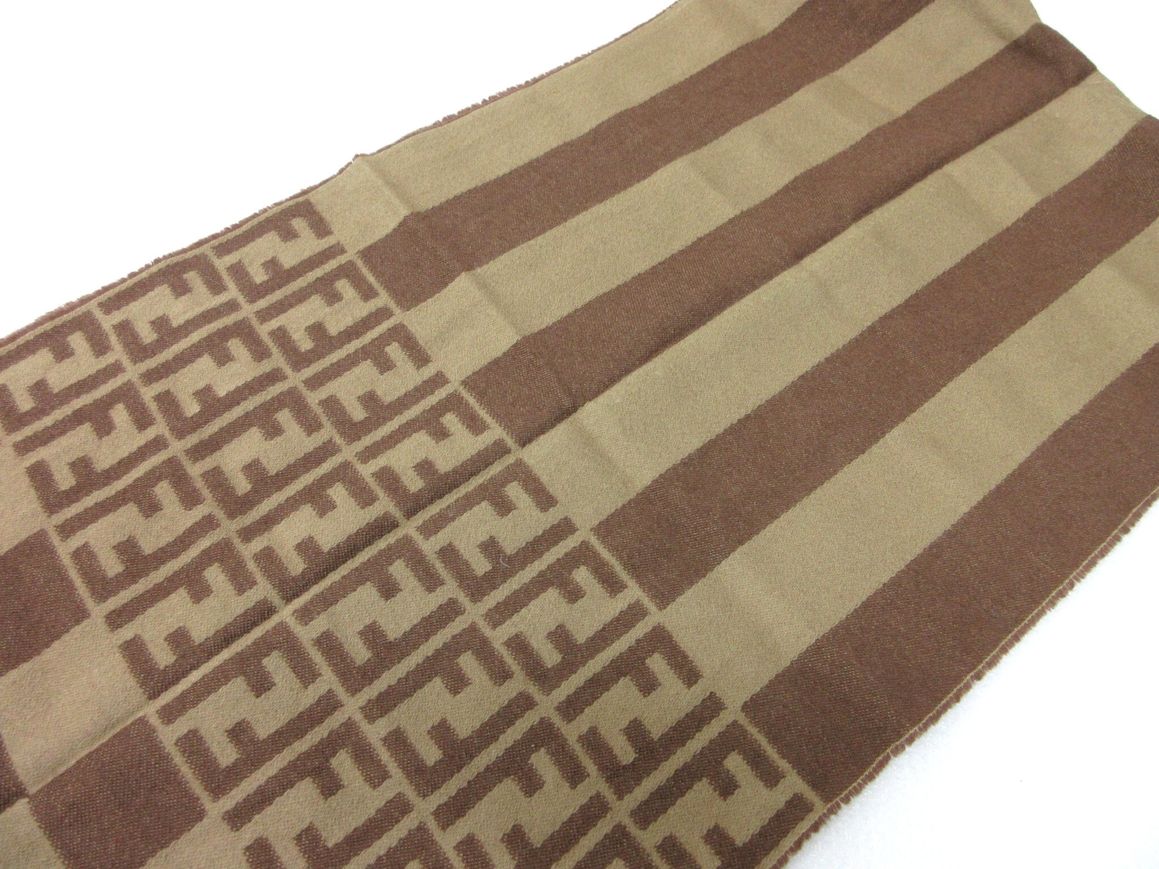 striped border Zucca pattern scarf, wool, and other accessories. — view 3