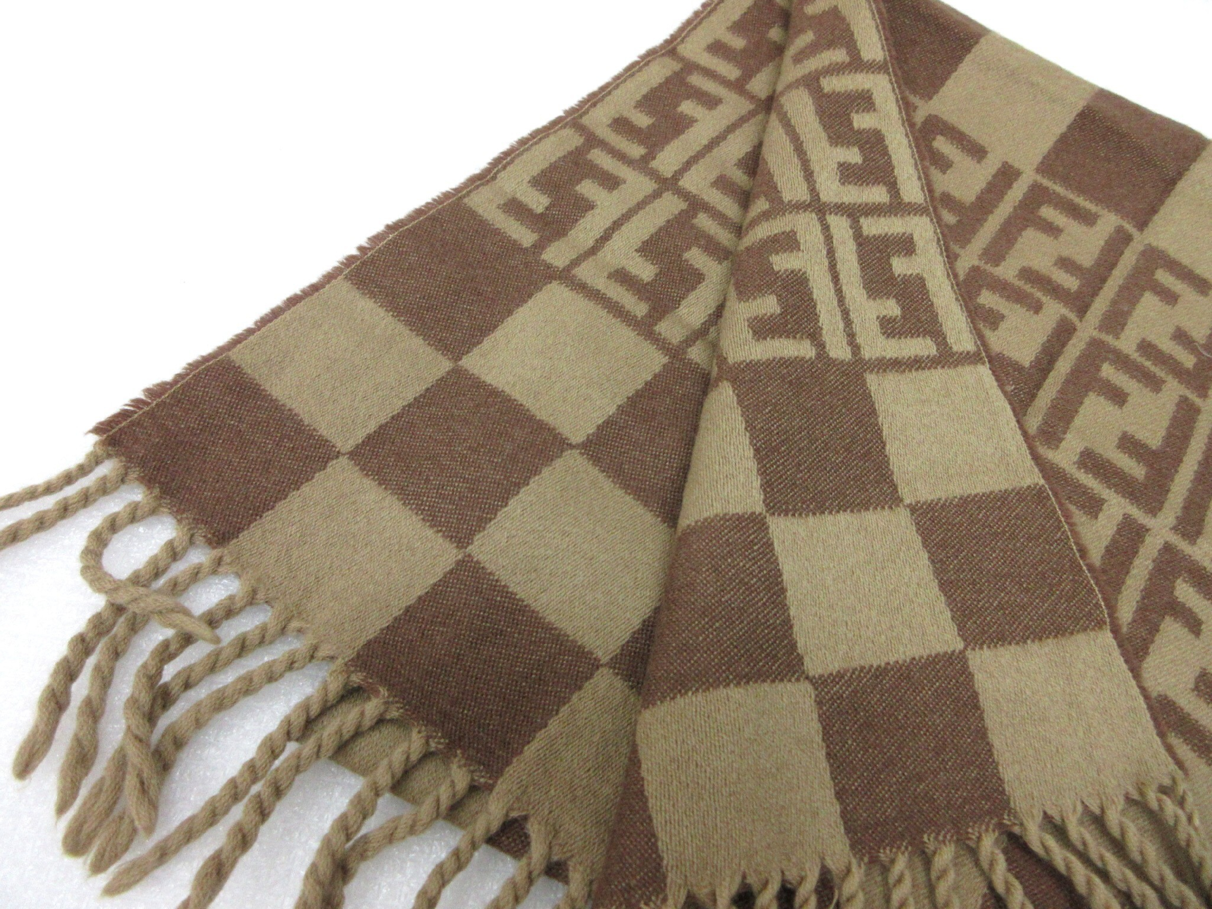 striped border Zucca pattern scarf, wool, and other accessories. — view 4