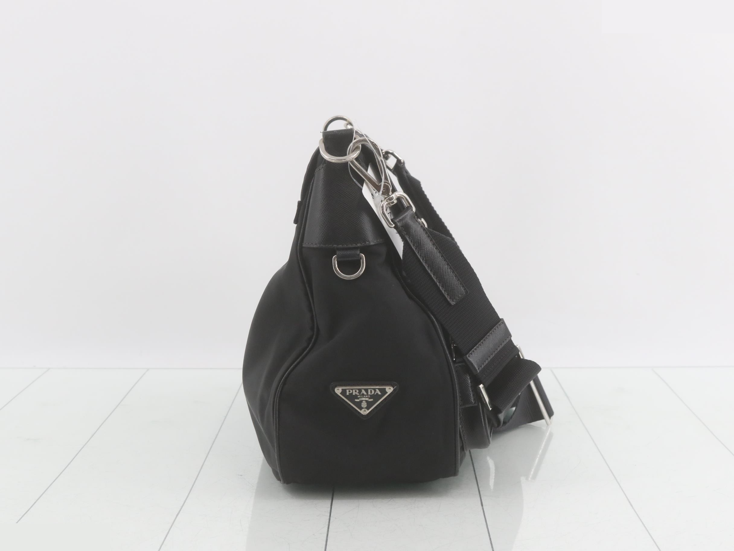 Tessuto Nylon Saffiano Leather Shoulder Bag — view 4
