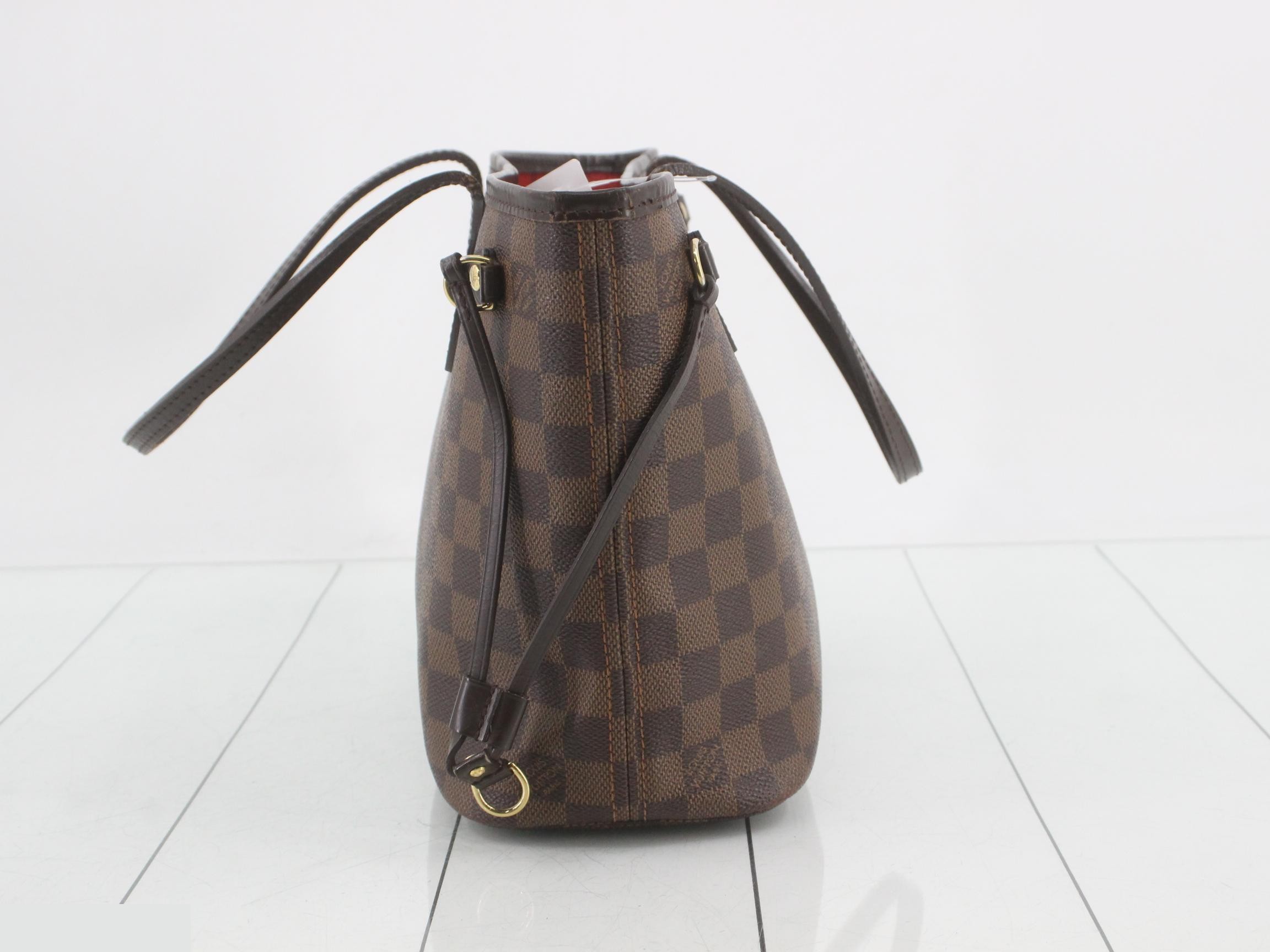 Neverfull PM Damier Ebene Brown Tote Bag — view 3