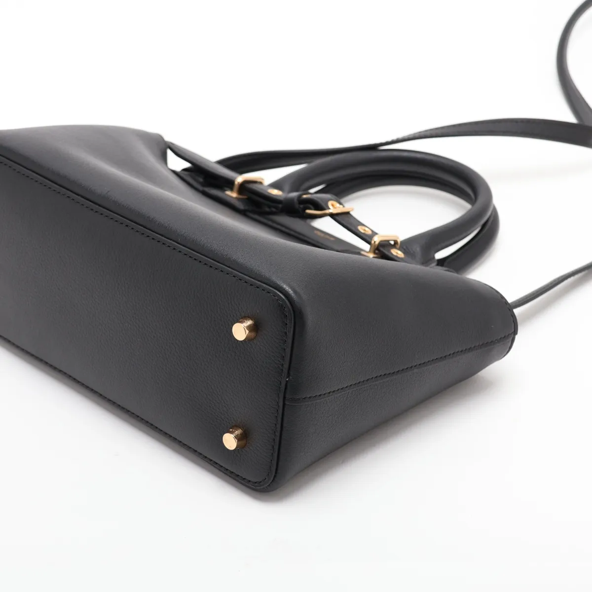 Conti Leather 2-Way Handbag, Black — view 3