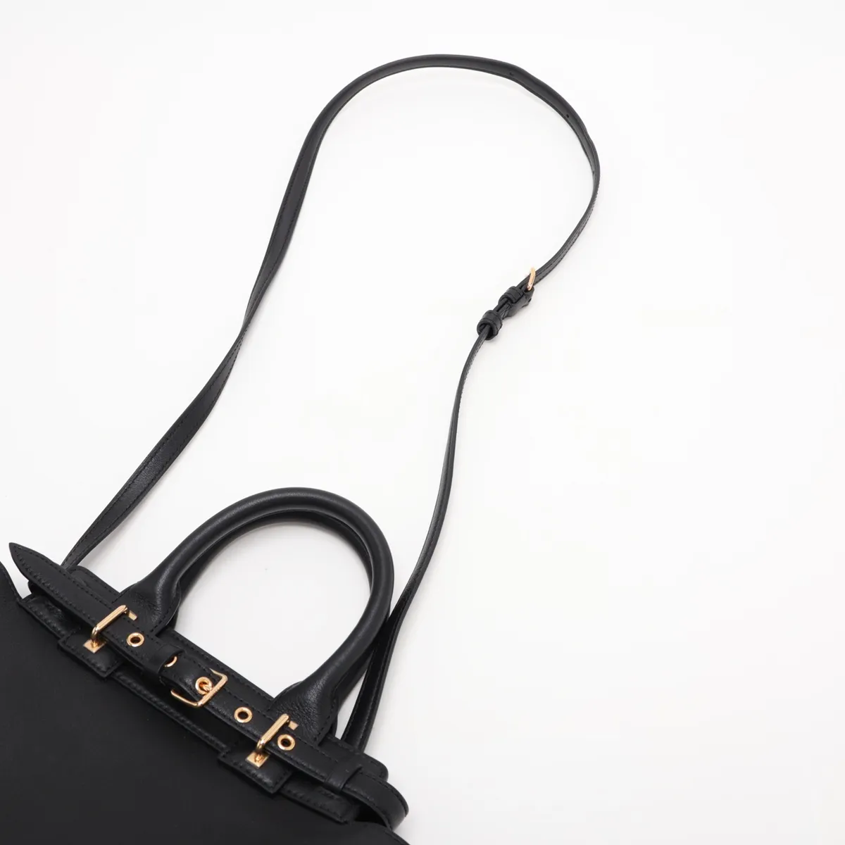 Conti Leather 2-Way Handbag, Black — view 7