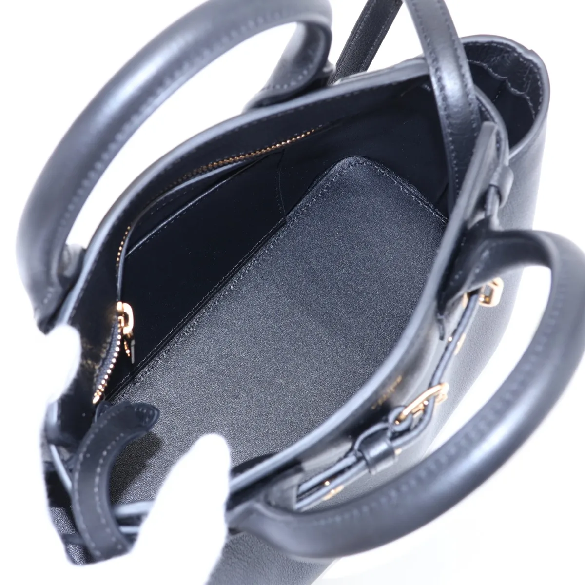 Conti Leather 2-Way Handbag, Black — view 8