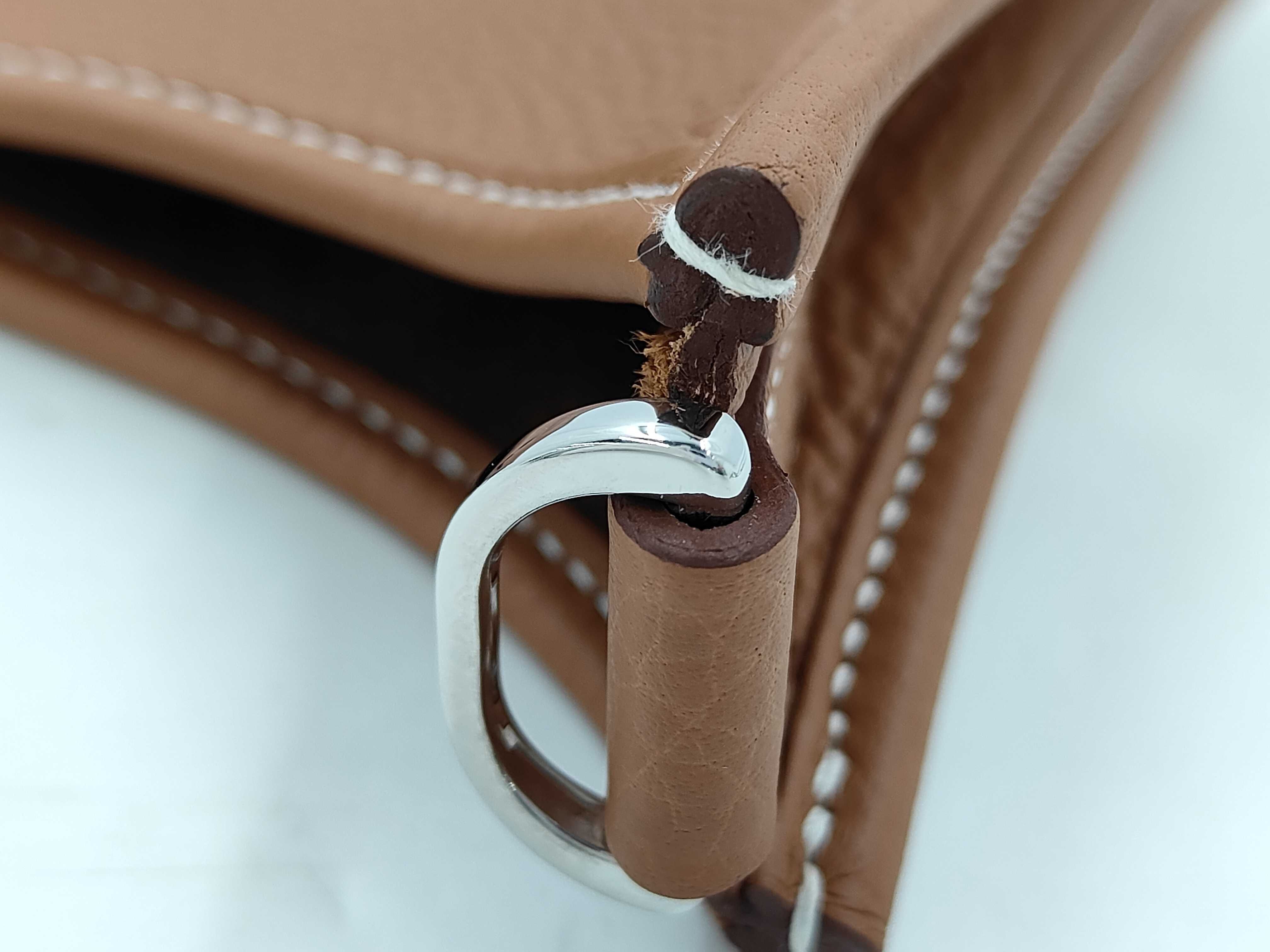 Evelyne 23 Gold Shoulder Bag with Silver Hardware and K Stamp — view 5