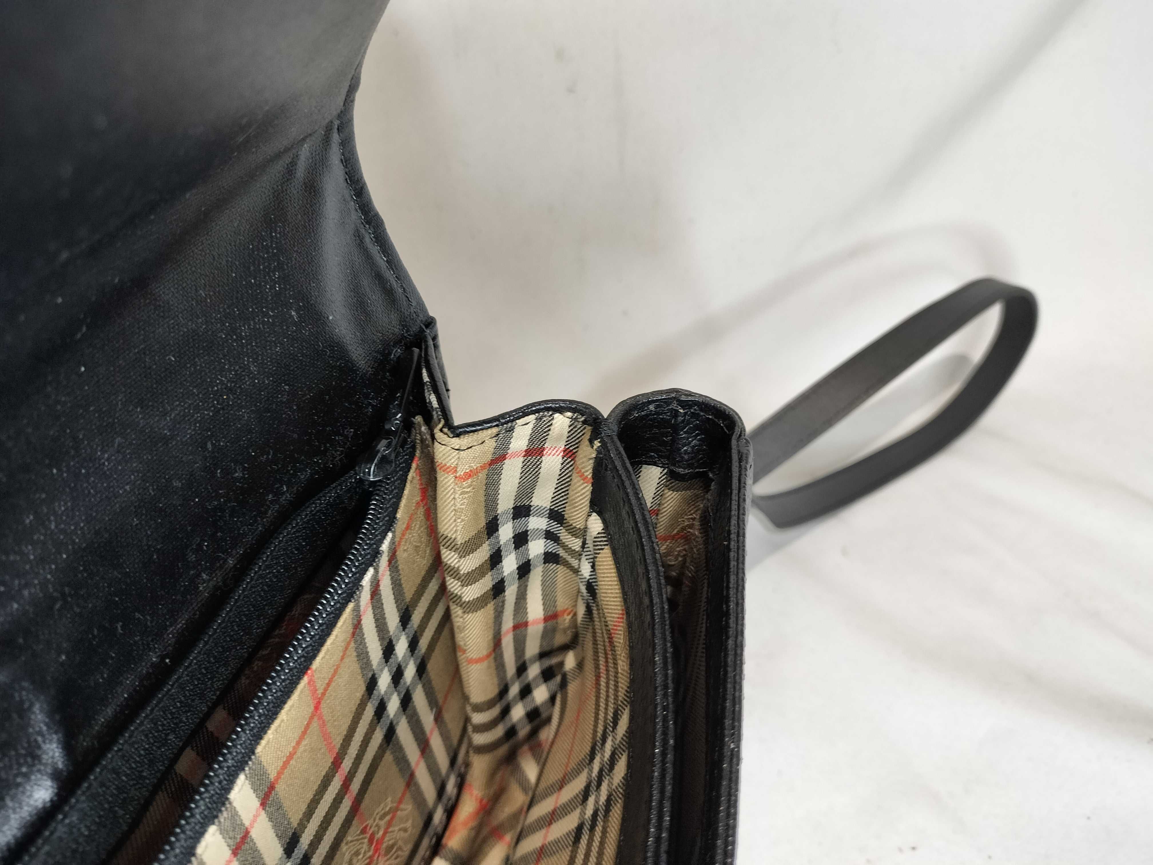 leather bag with Nova Check interior, black shoulder bag — view 12