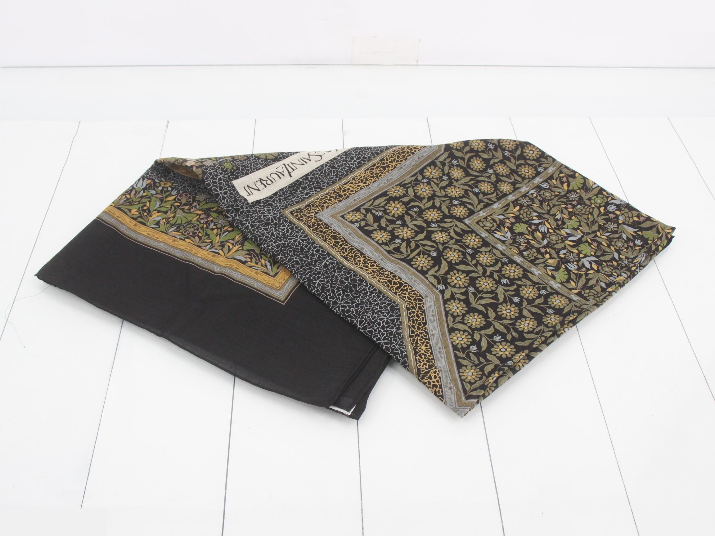 Large scarf, 100% cotton, black — view 2