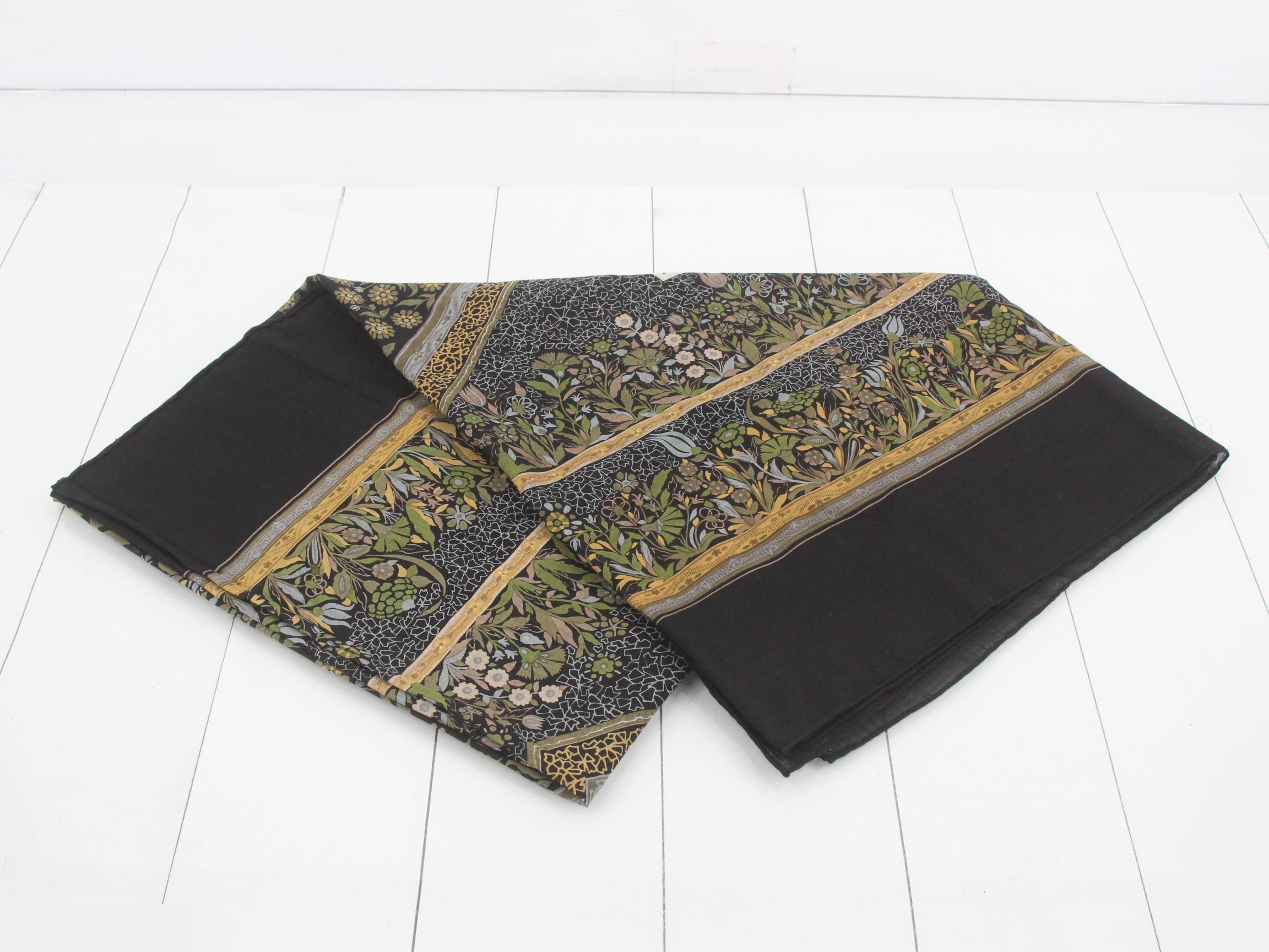 Large scarf, 100% cotton, black — view 3