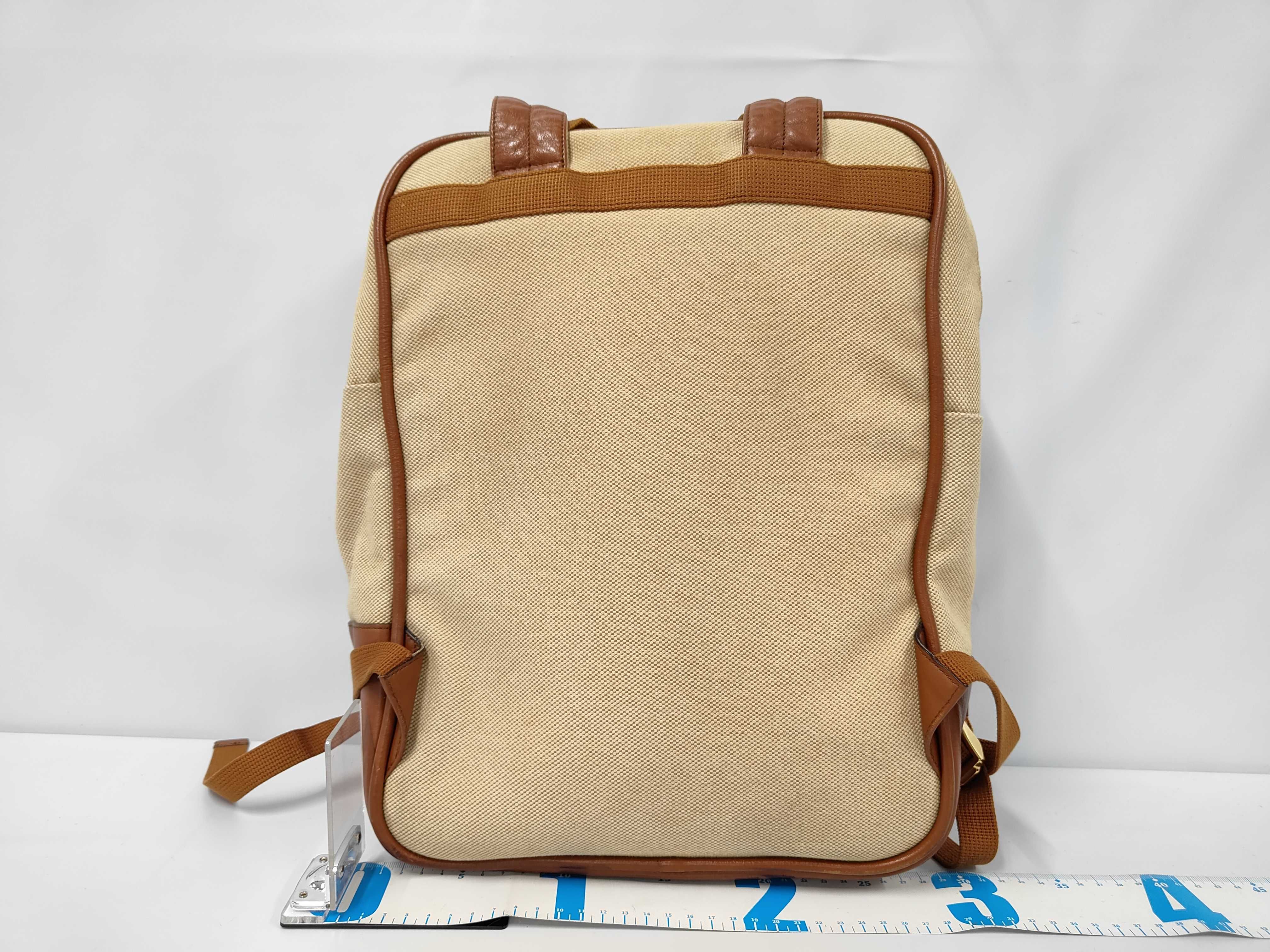 Canvas Backpack, Brown, 575063, All-over print rucksack — view 2